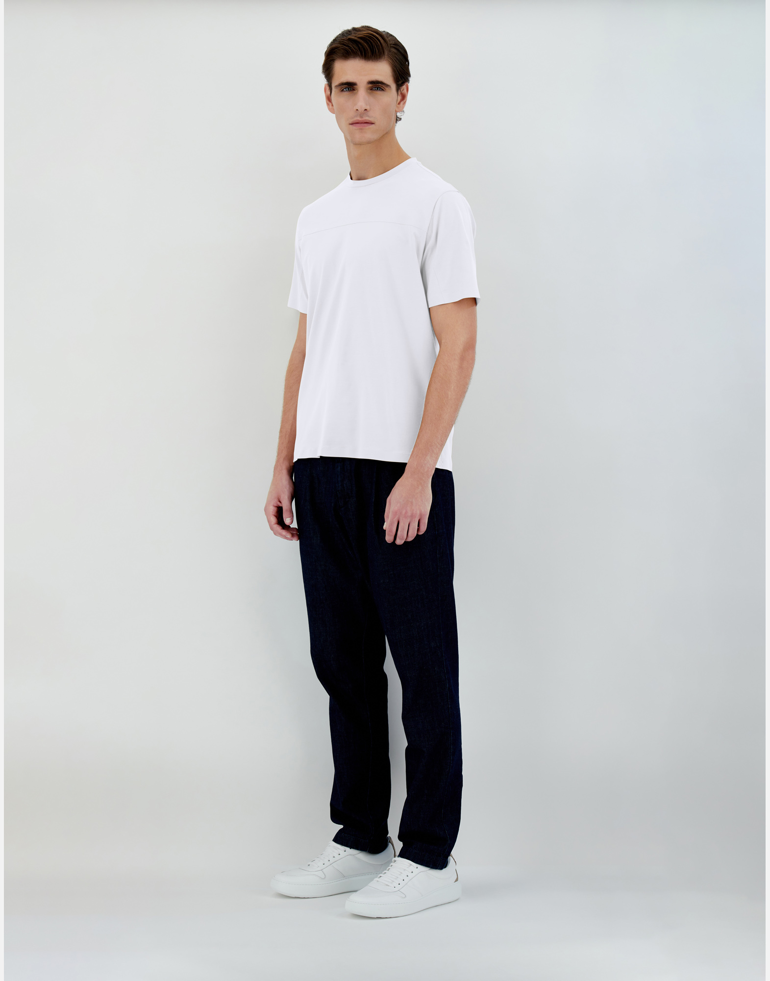 Shop Herno T-shirt In Superfine Cotton Stretch In White