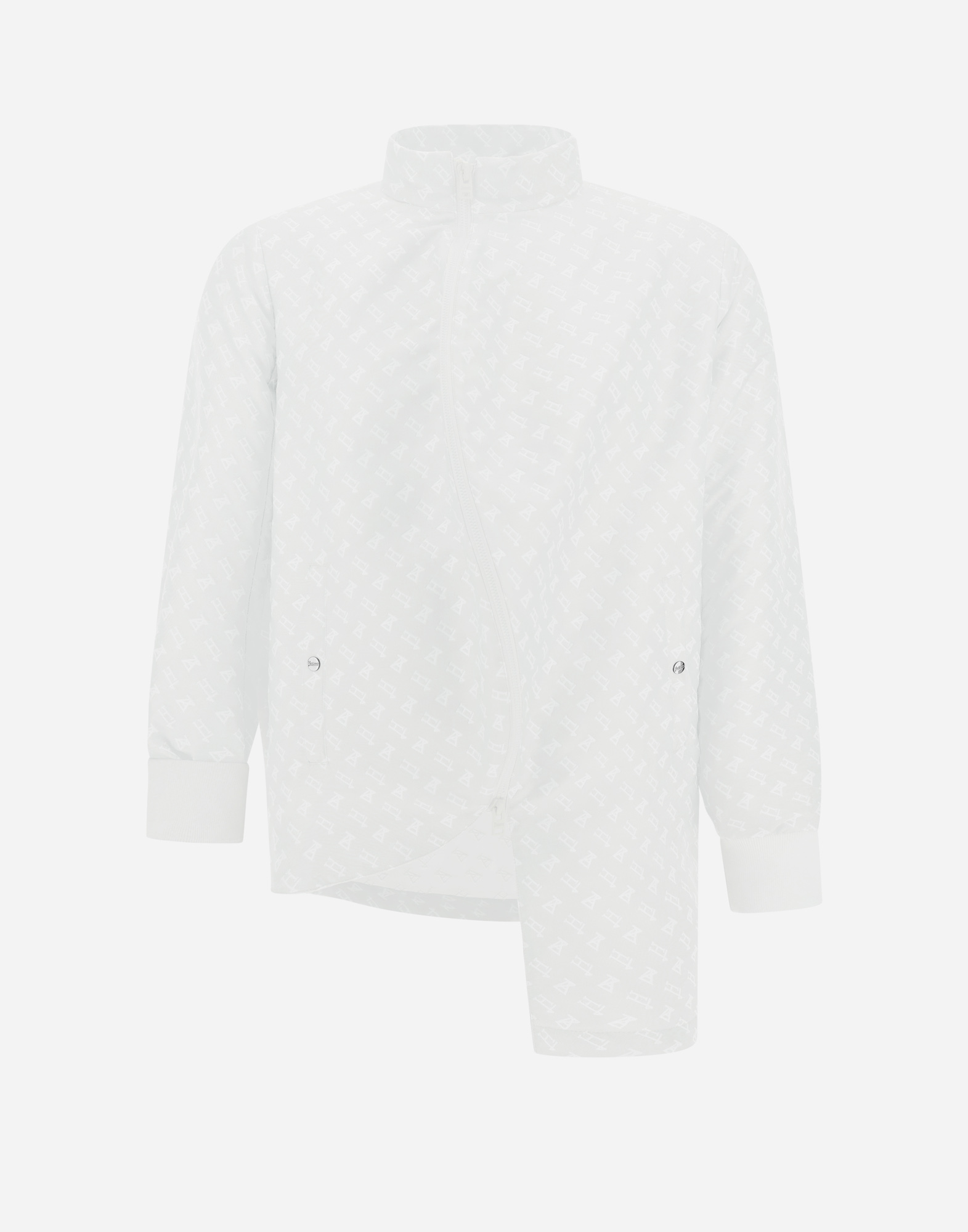 Herno Globe Bomber Jacket In Photocromatic Monogram In White