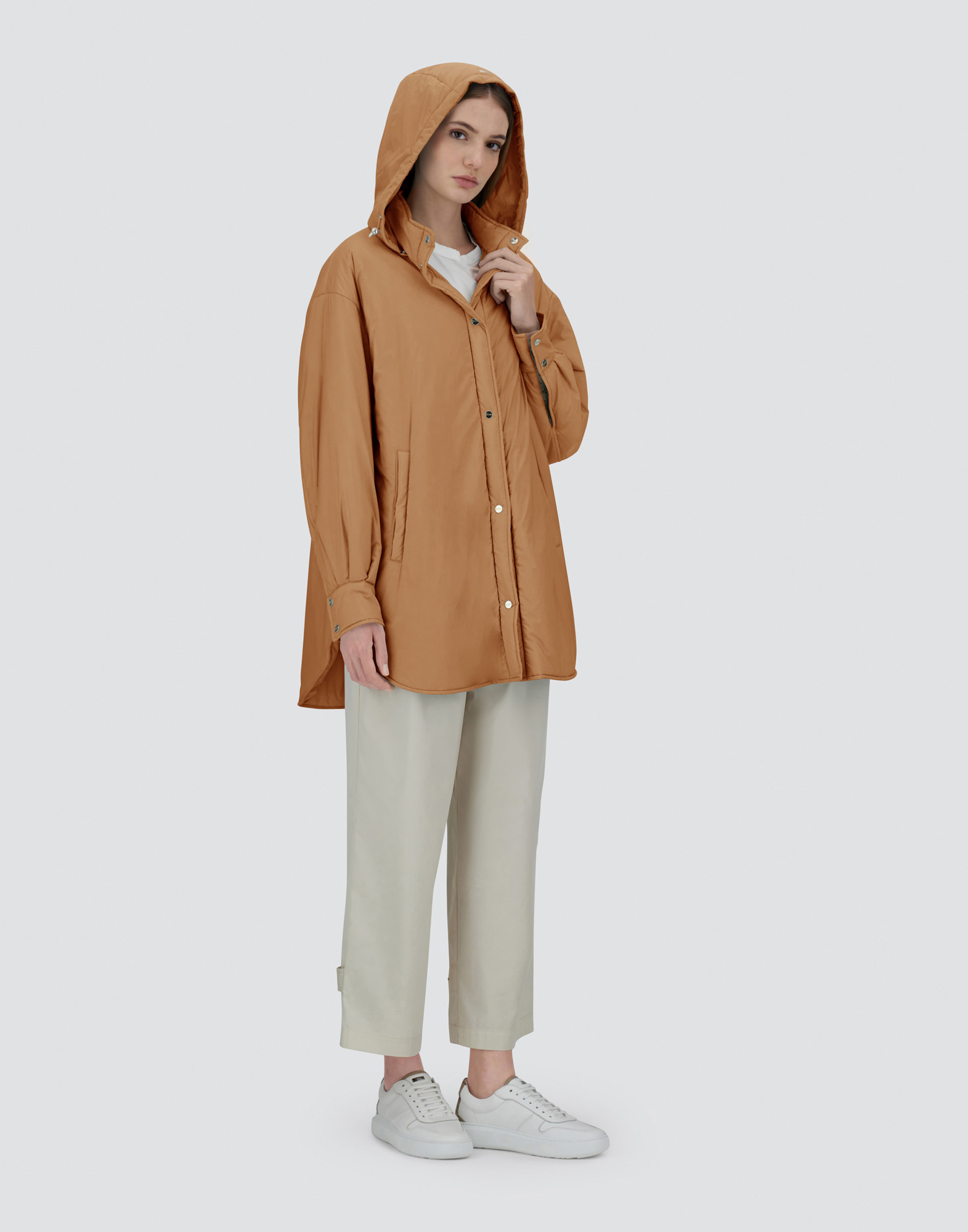 Herno Parka In Ecoage And Monogram In Camel