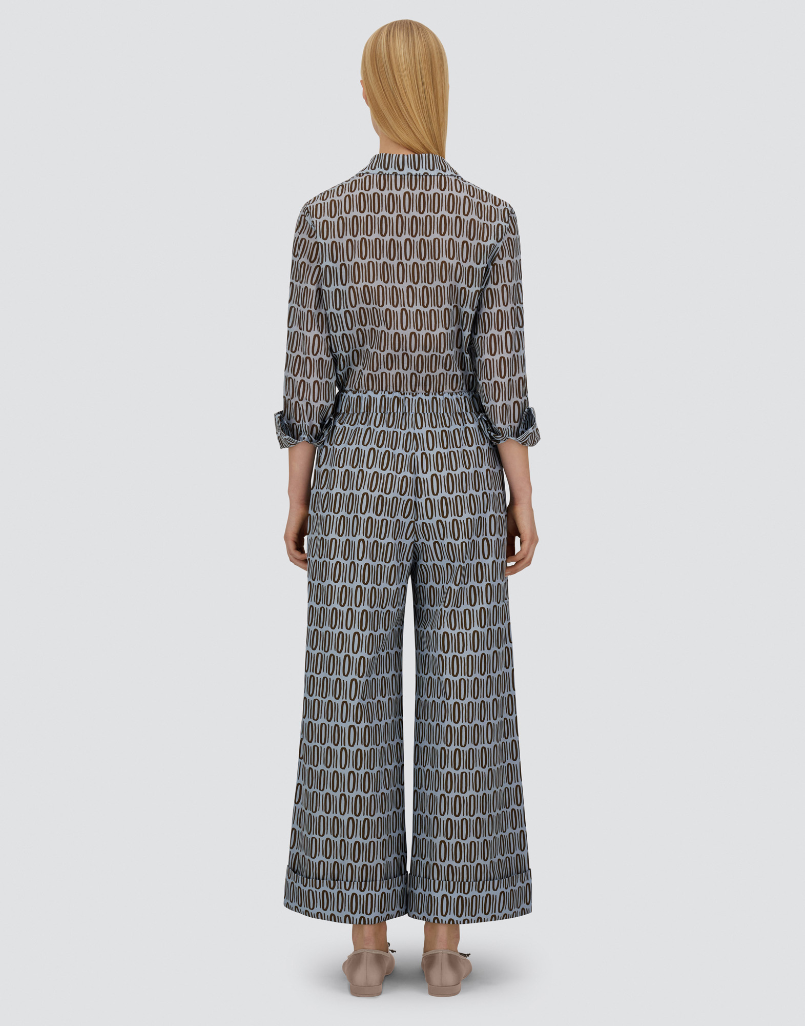 Herno Resort Trousers In Cotton Rectangular Print