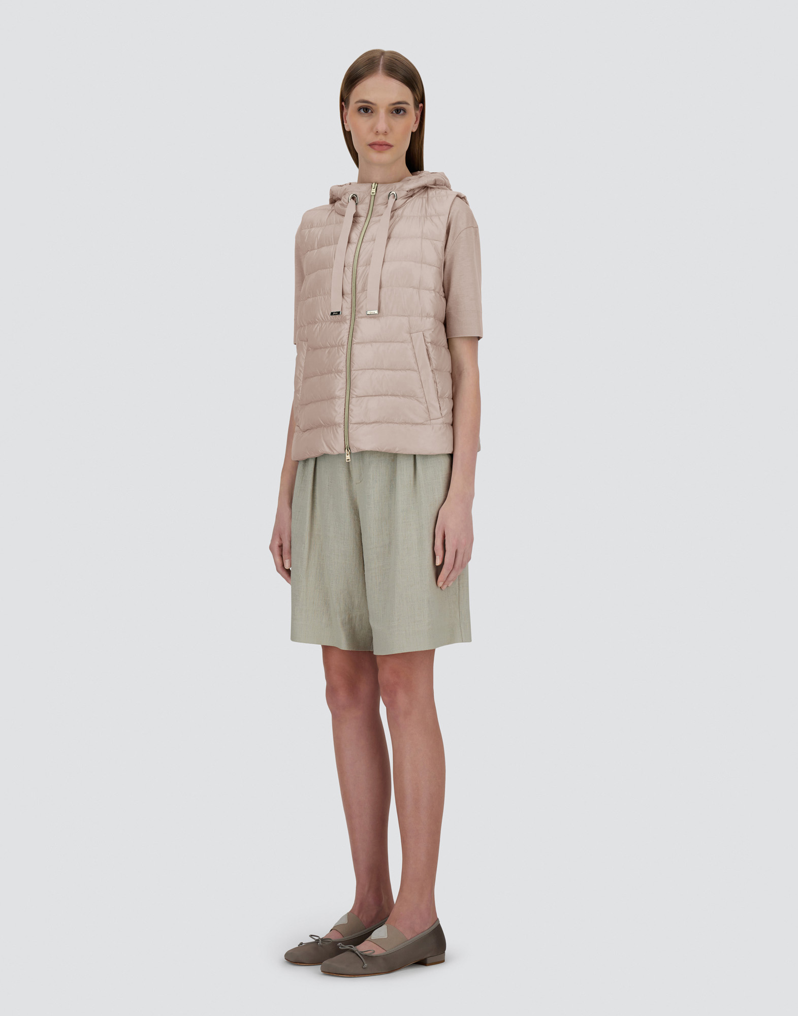 Herno Vest In Nylon Ultralight And Monogram In Chantilly