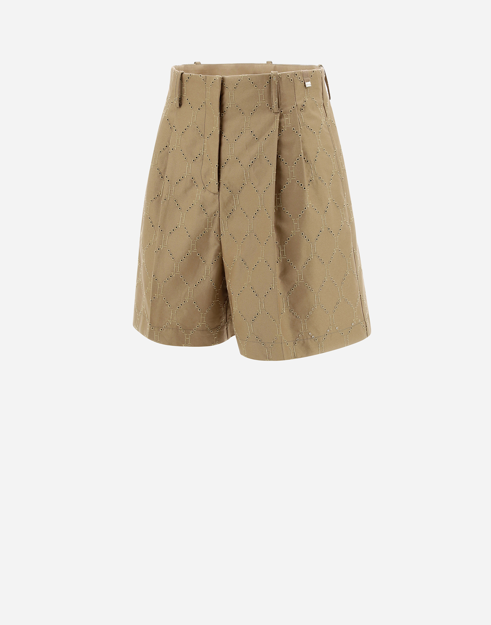 Herno Embroidered Delon Shorts In Sand