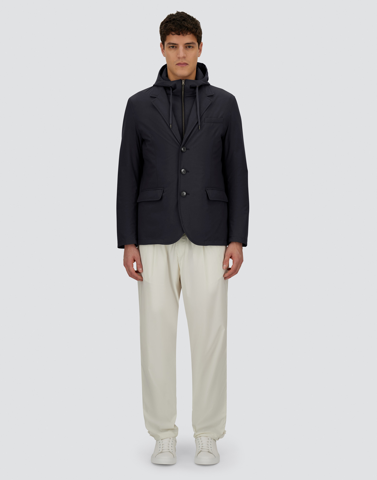 Herno Resort Blazer In Nylon Comfort Stretch In Black