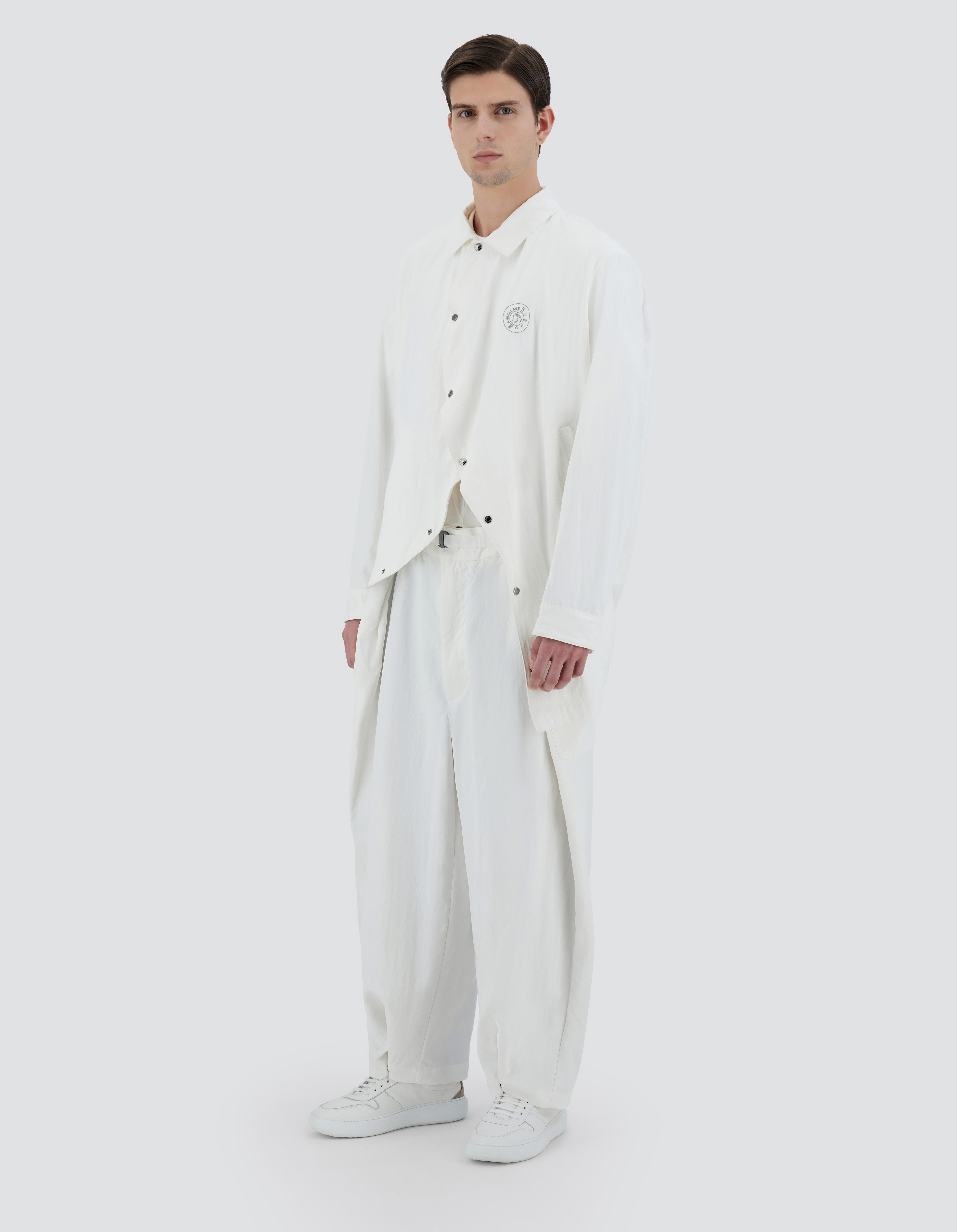 Herno Globe Shirt In Recycled Twill In White