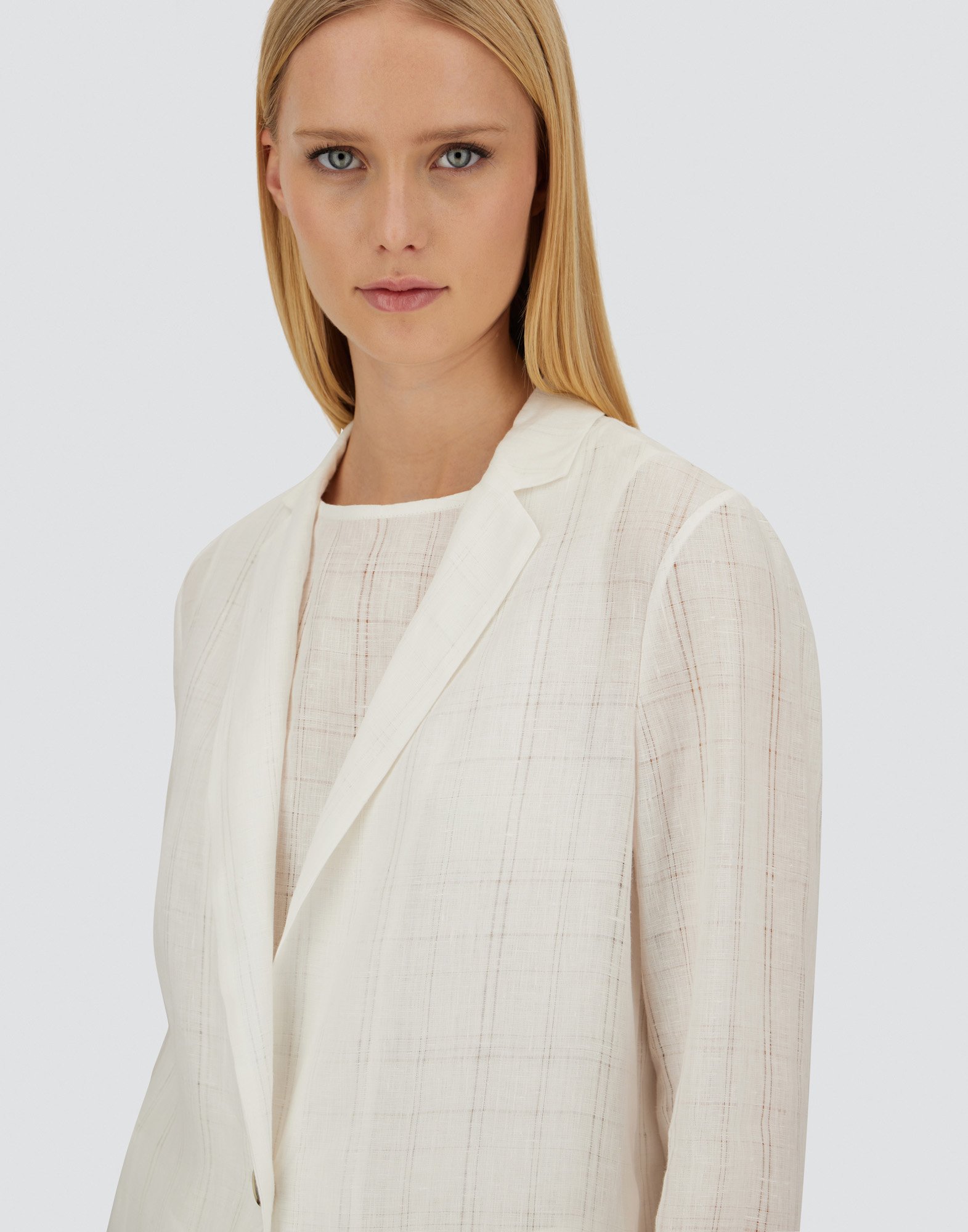 Herno Resort Blazer In Check Linen