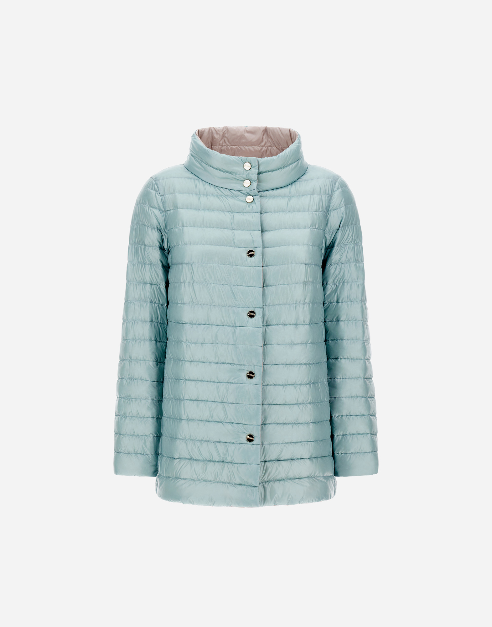 Herno Reversible A-shape Jacket In Nylon Ultralight In Ice/light Blue