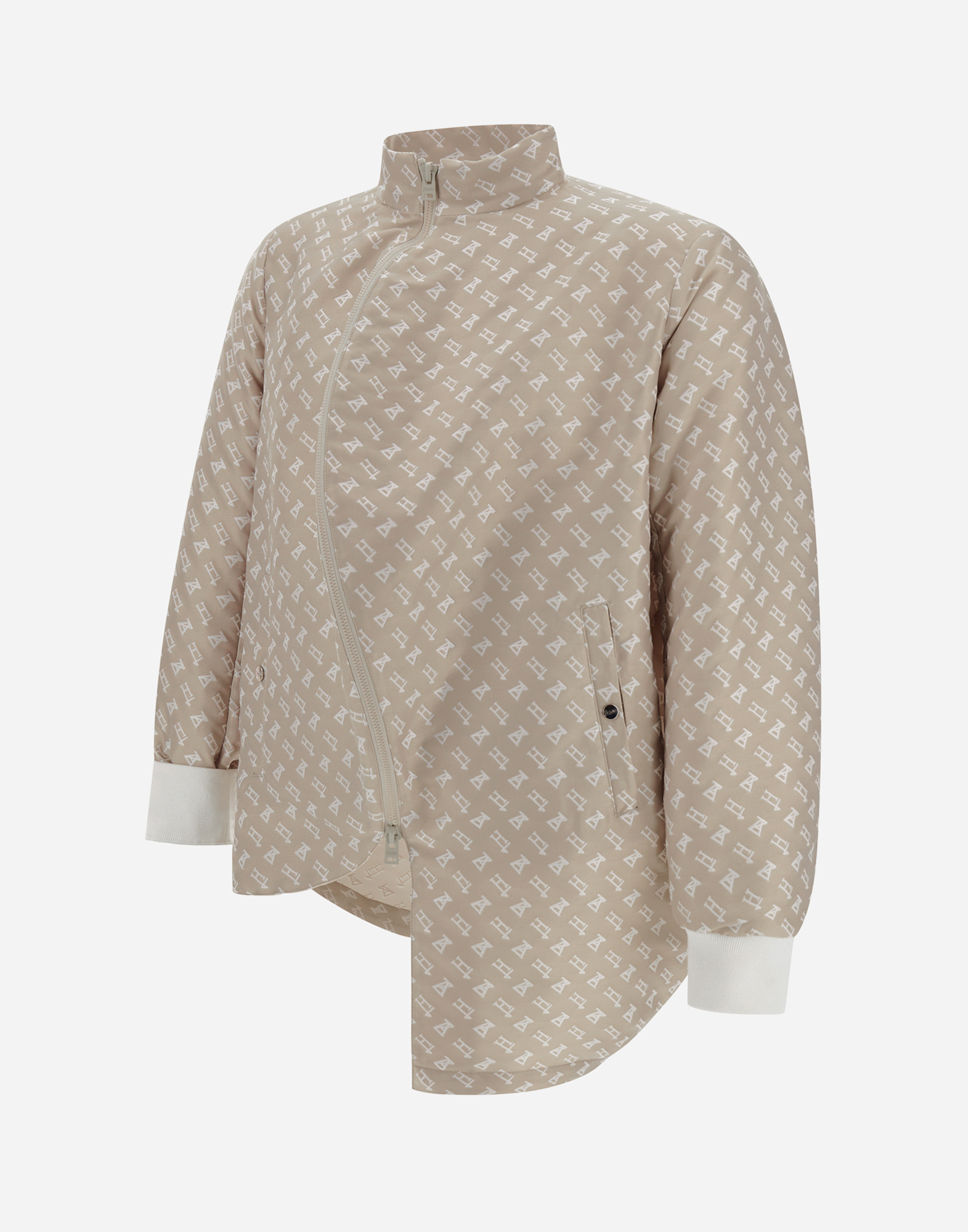 Shop Herno Globe Bomber Jacket In Photocromatic Monogram In Light Beige