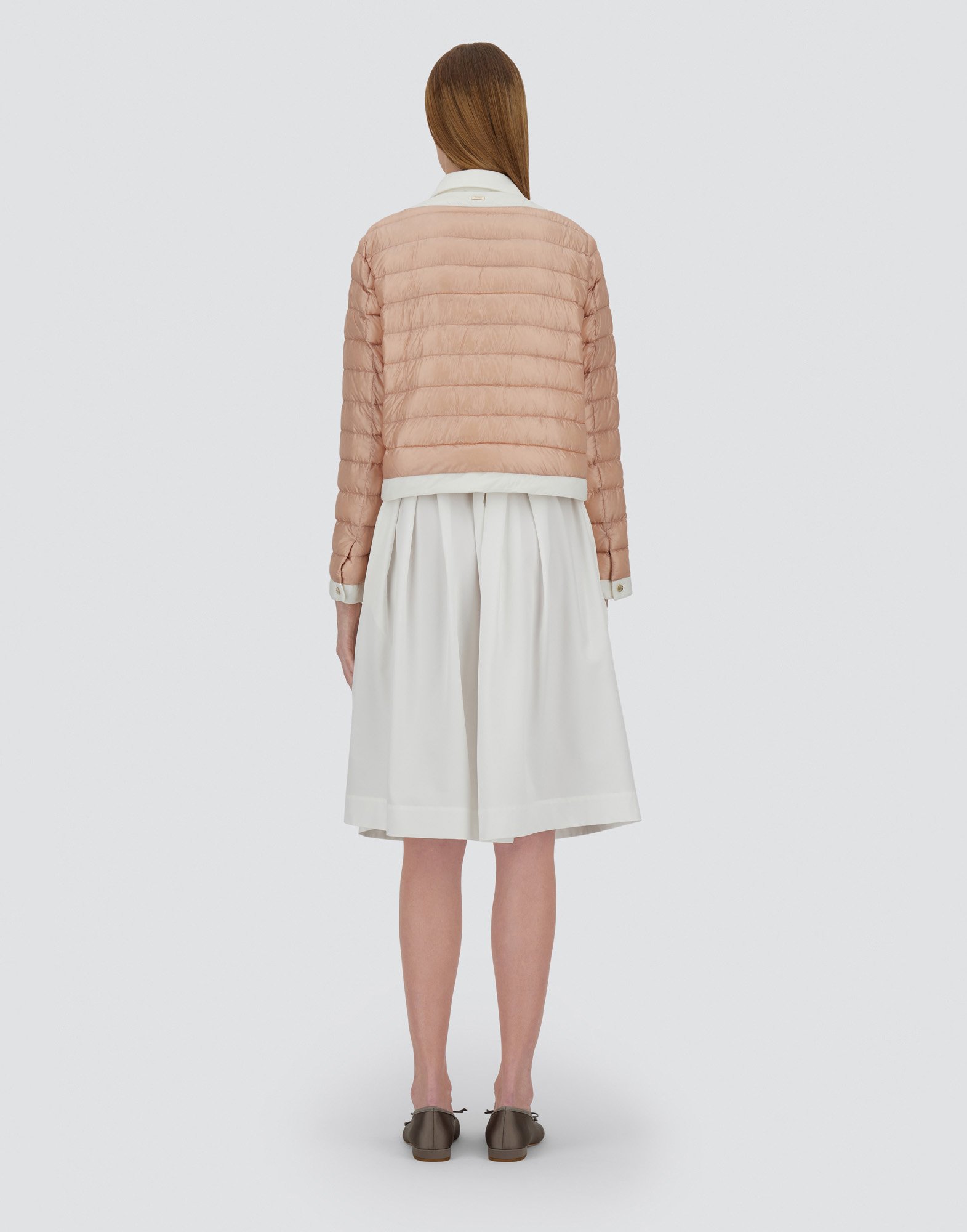 Herno Matte Trim Quilted Short Jacket In Light Pink