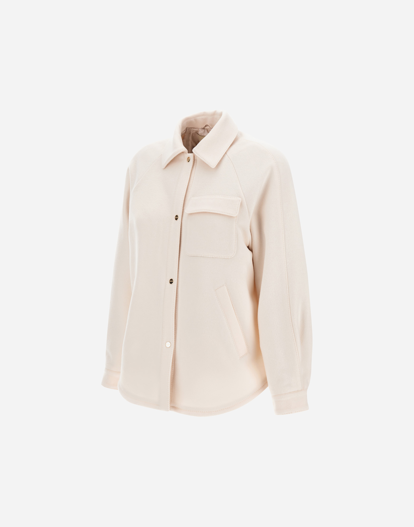 Herno Last Cold Wool Shacket In Cream