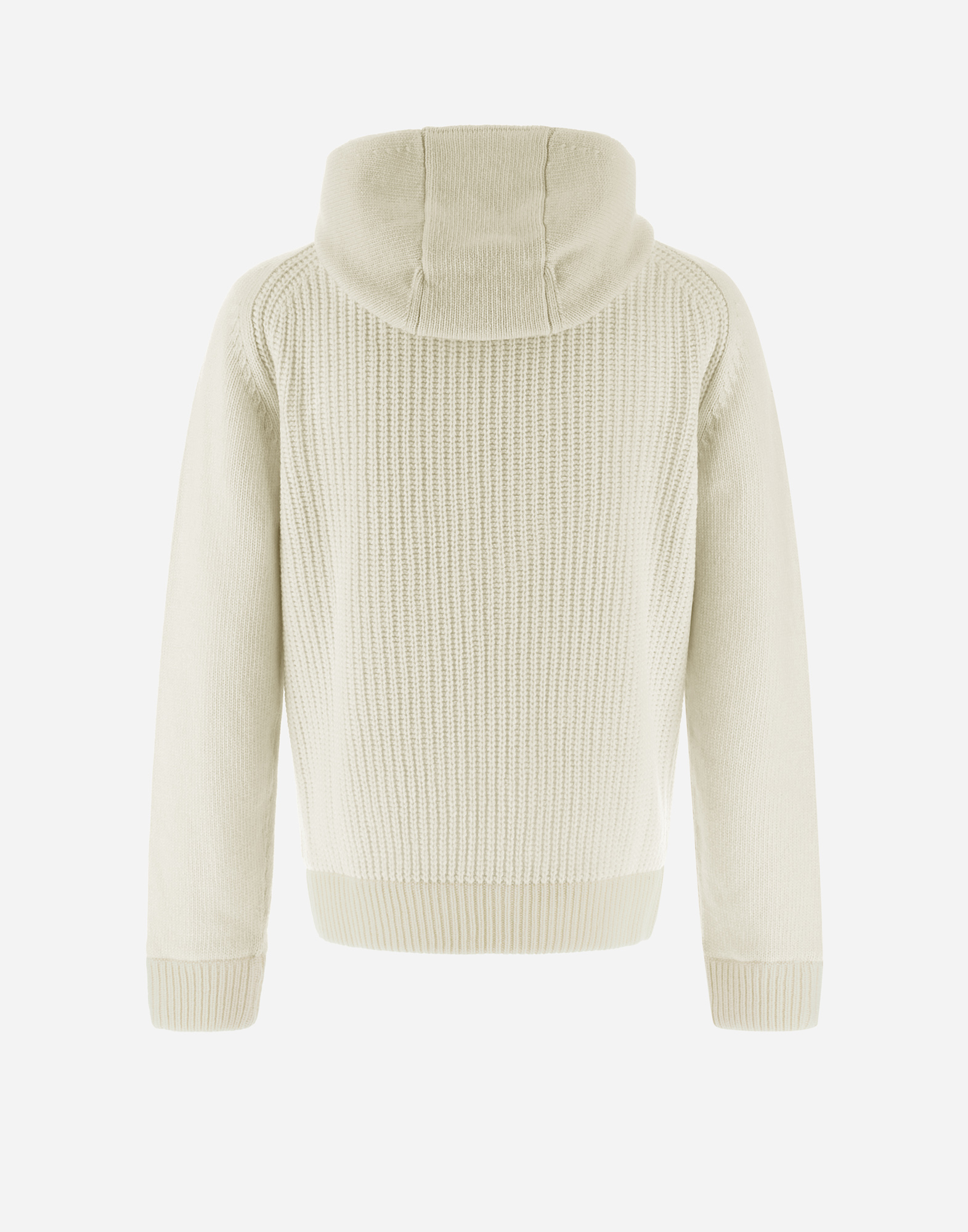 Herno Resort Cardigan In Stocking-stitched Carded Wool In Cream