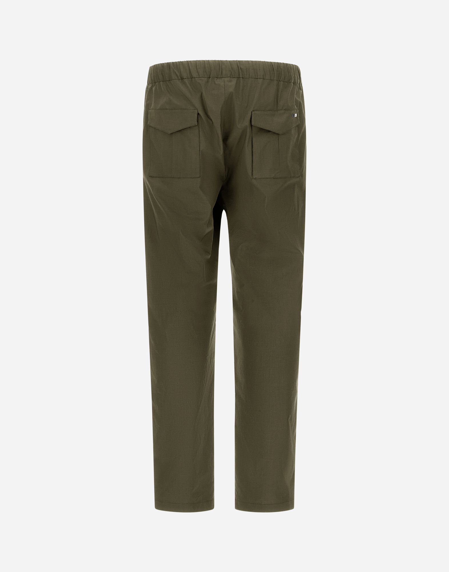 Herno Light Cotton Stretch Trousers In Light Military