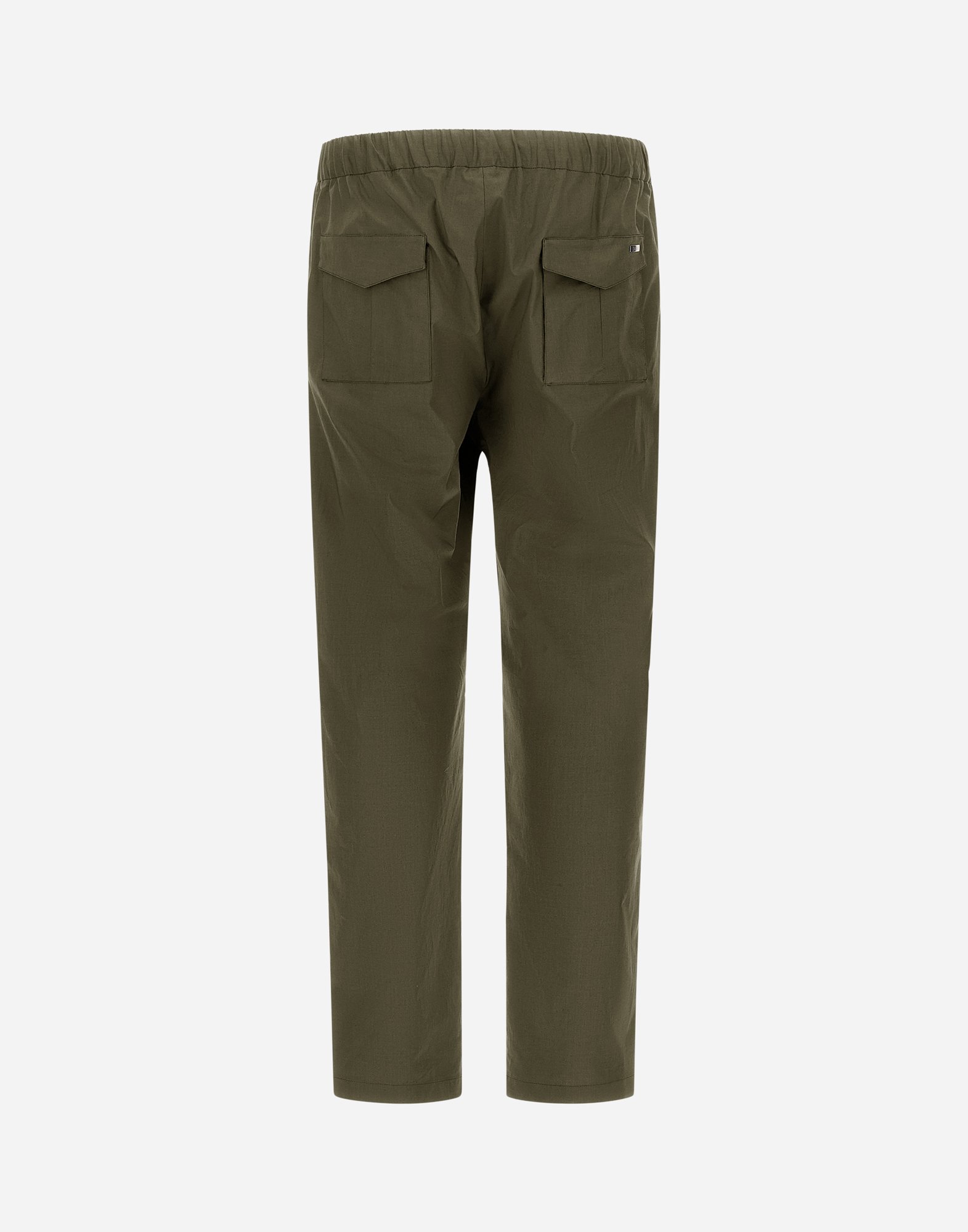 Herno Light Cotton Stretch Trousers In Light Military