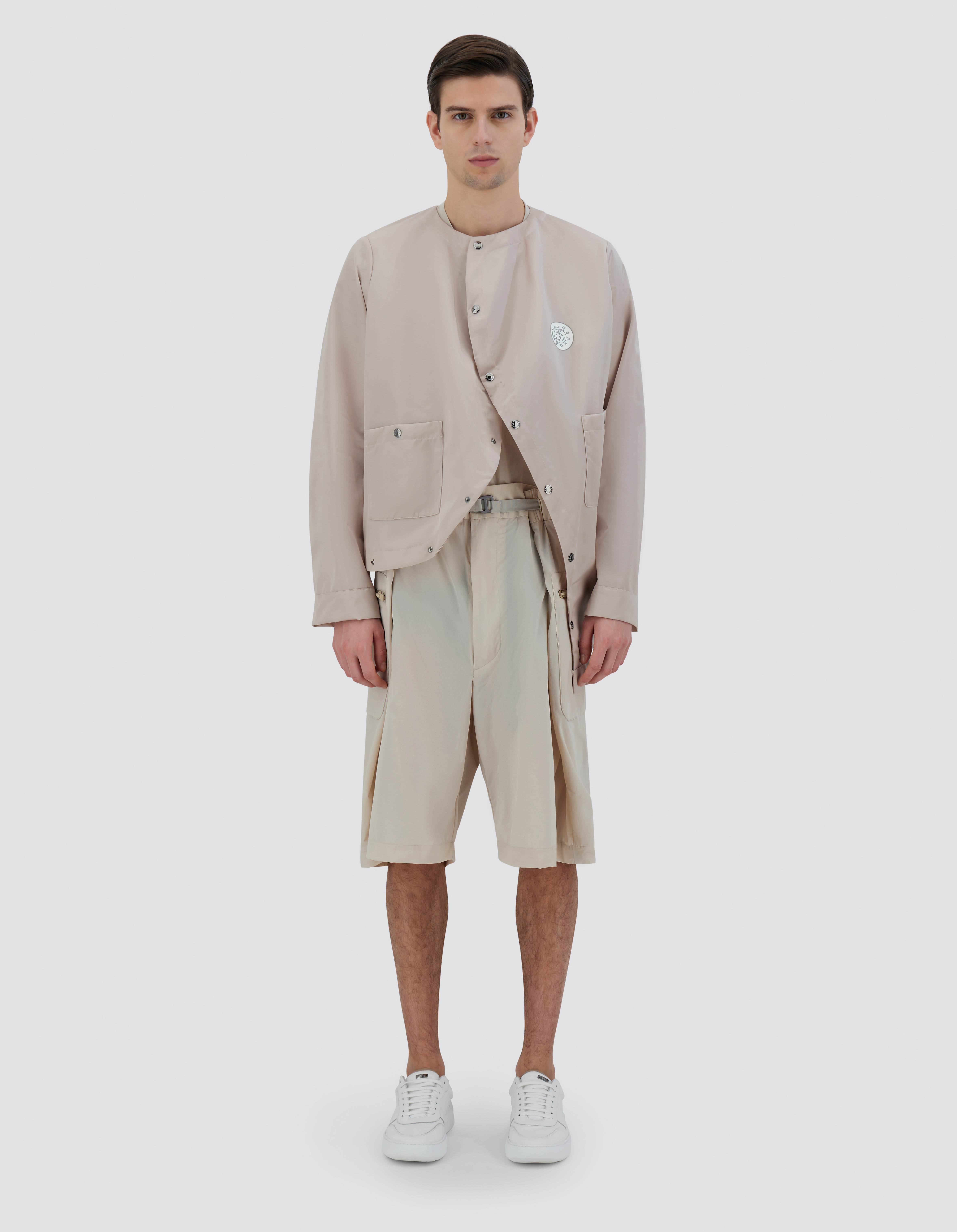 Herno Globe Jacket In Shiny Recycled In Light Beige