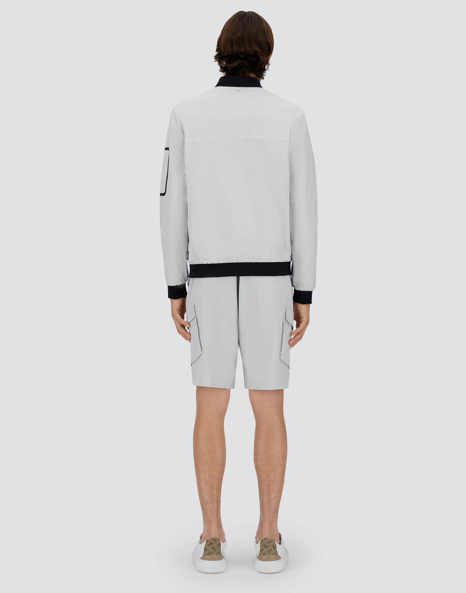 Herno Bomber Jacket In Gore-tex Infinium Windstopper In Ice