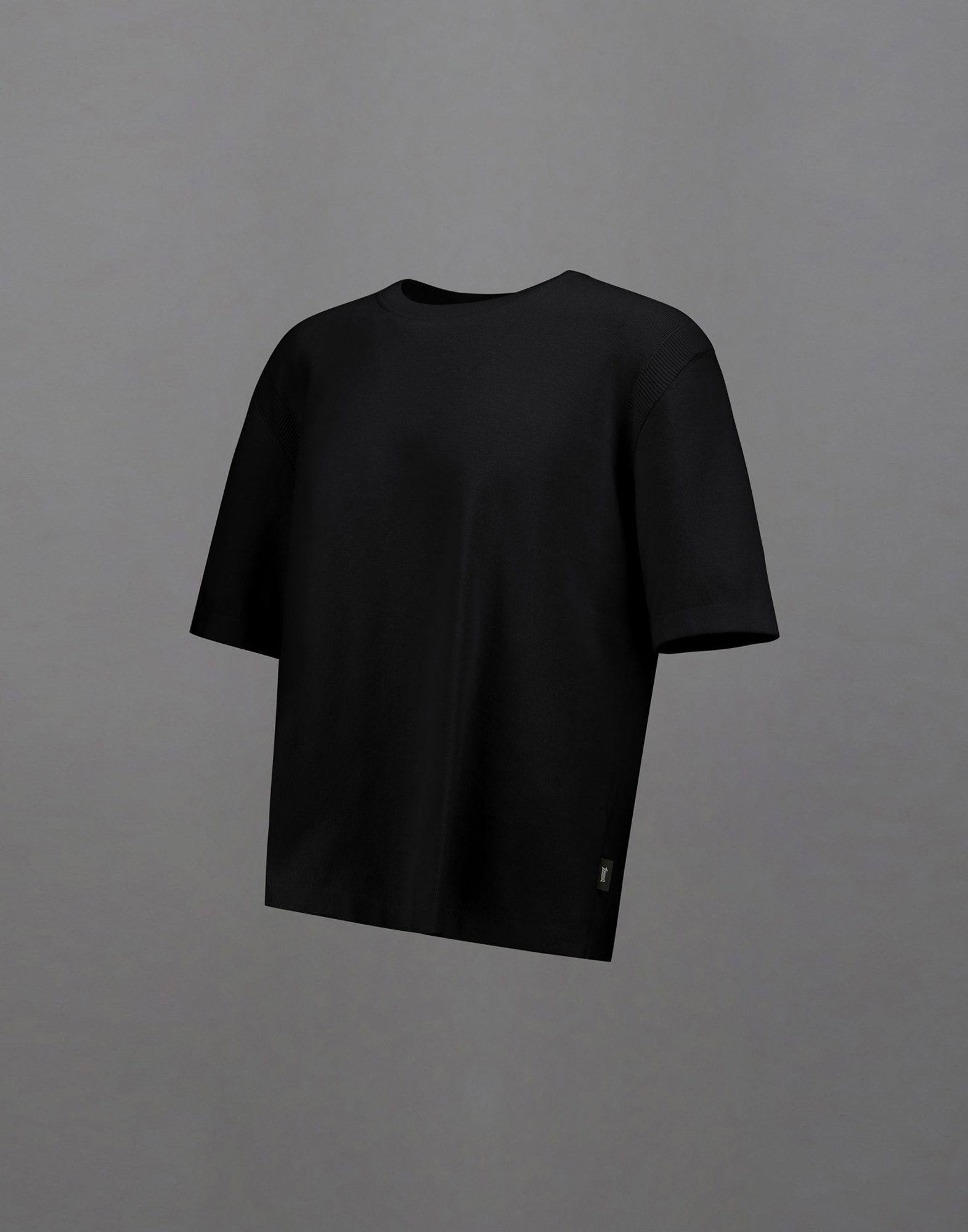 Herno Laminar T-shirt In Light Knit In Black