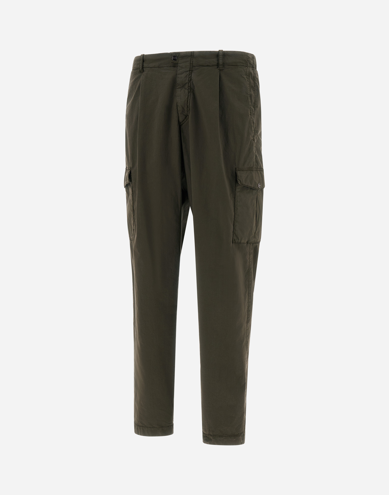 Herno Dyed Cotton Stretch Trousers In Light Military