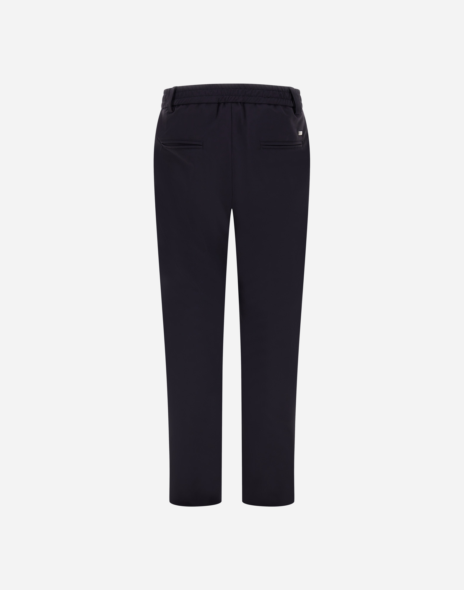 Shop Herno Trousers In Stretch Tech Woven In Blu Navy