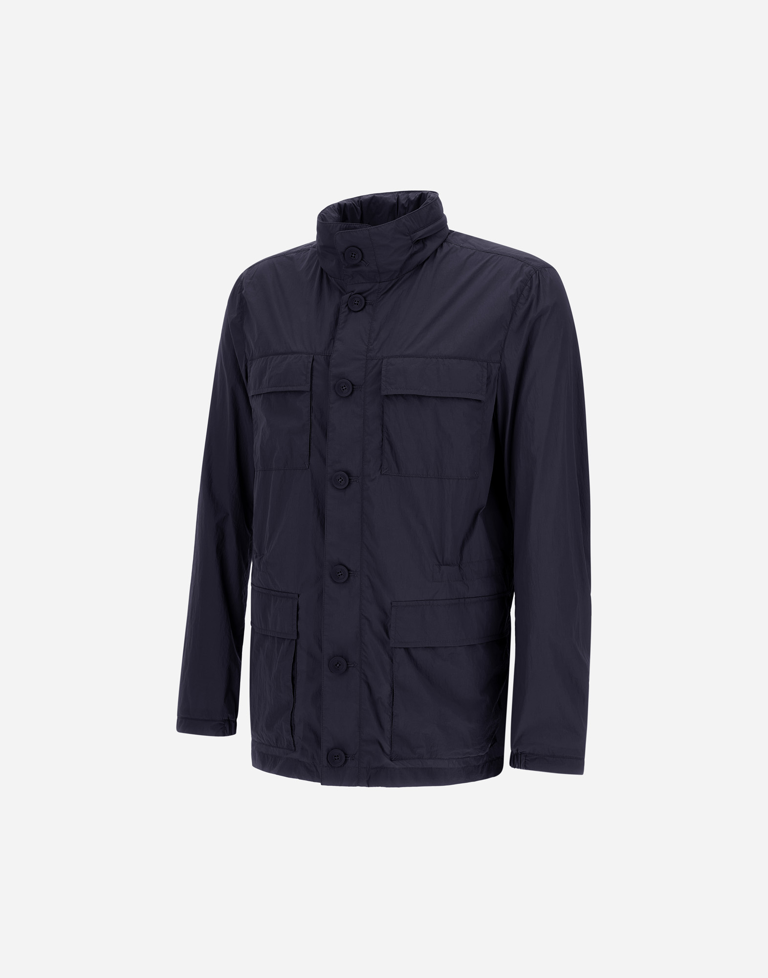 Shop Herno Ultralight Crease Field Jacket In Blue