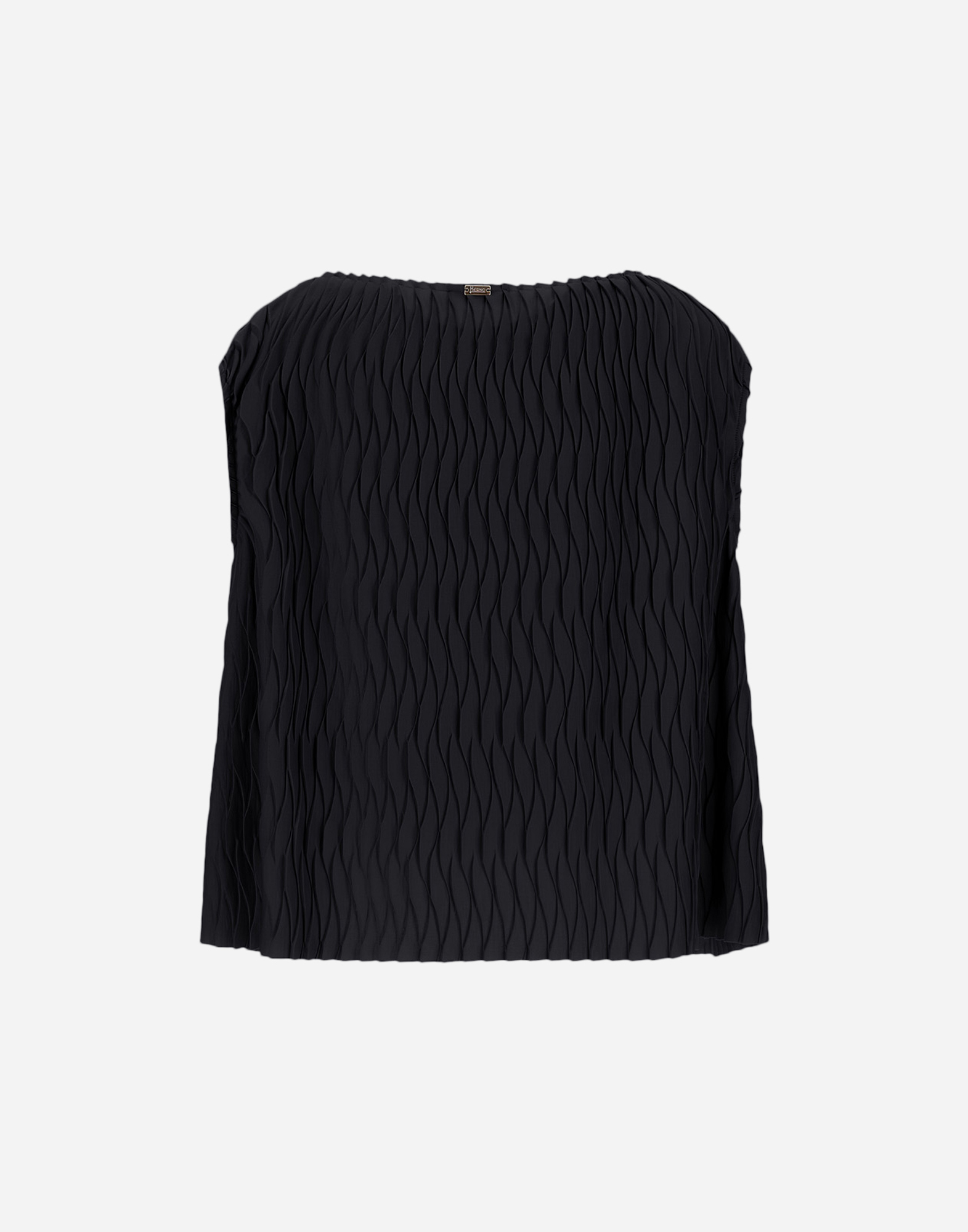 Herno Wrinkled Effect Polyester Jersey Tank Top In Black