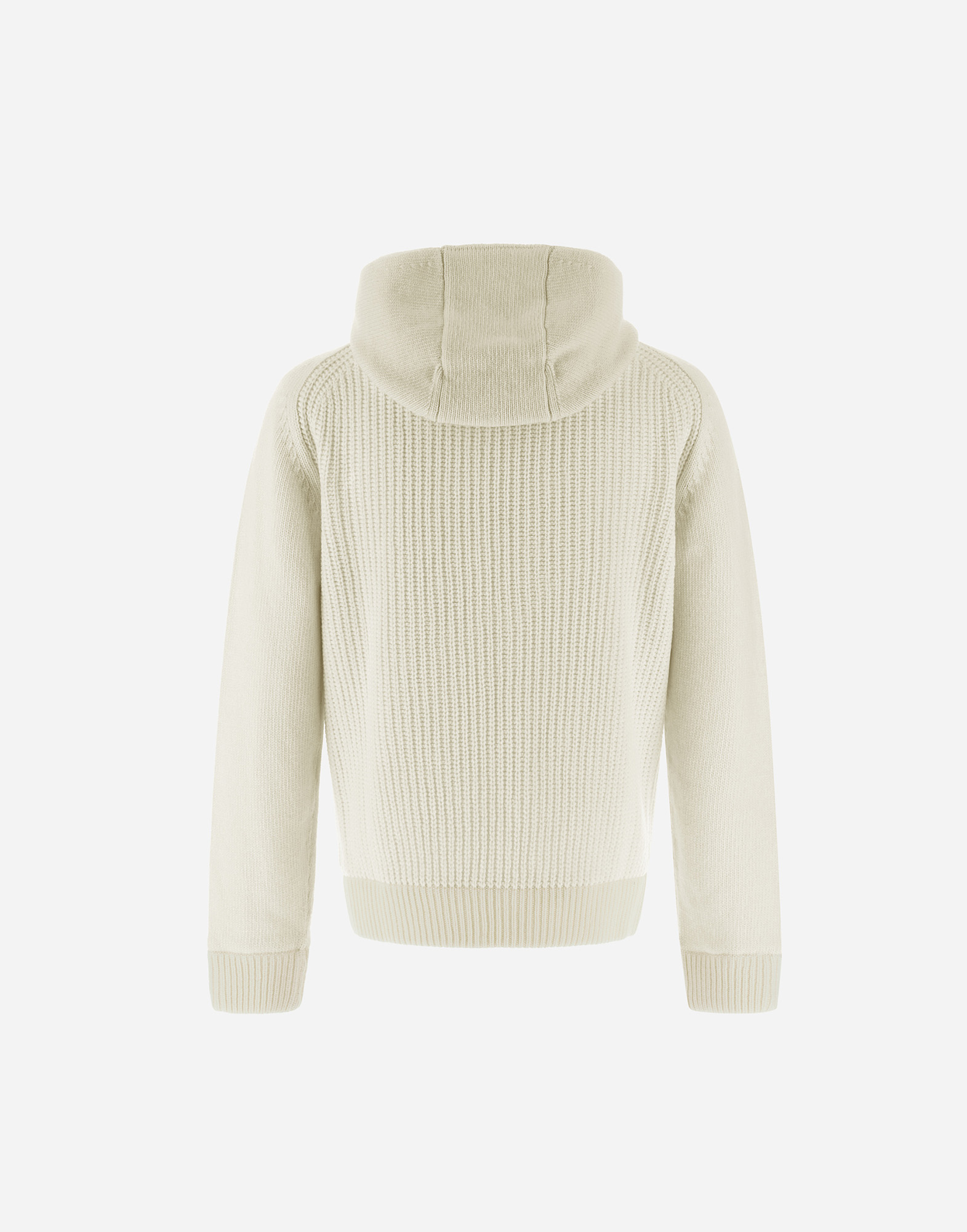 Herno Resort Cardigan In Stocking-stitched Carded Wool In Cream