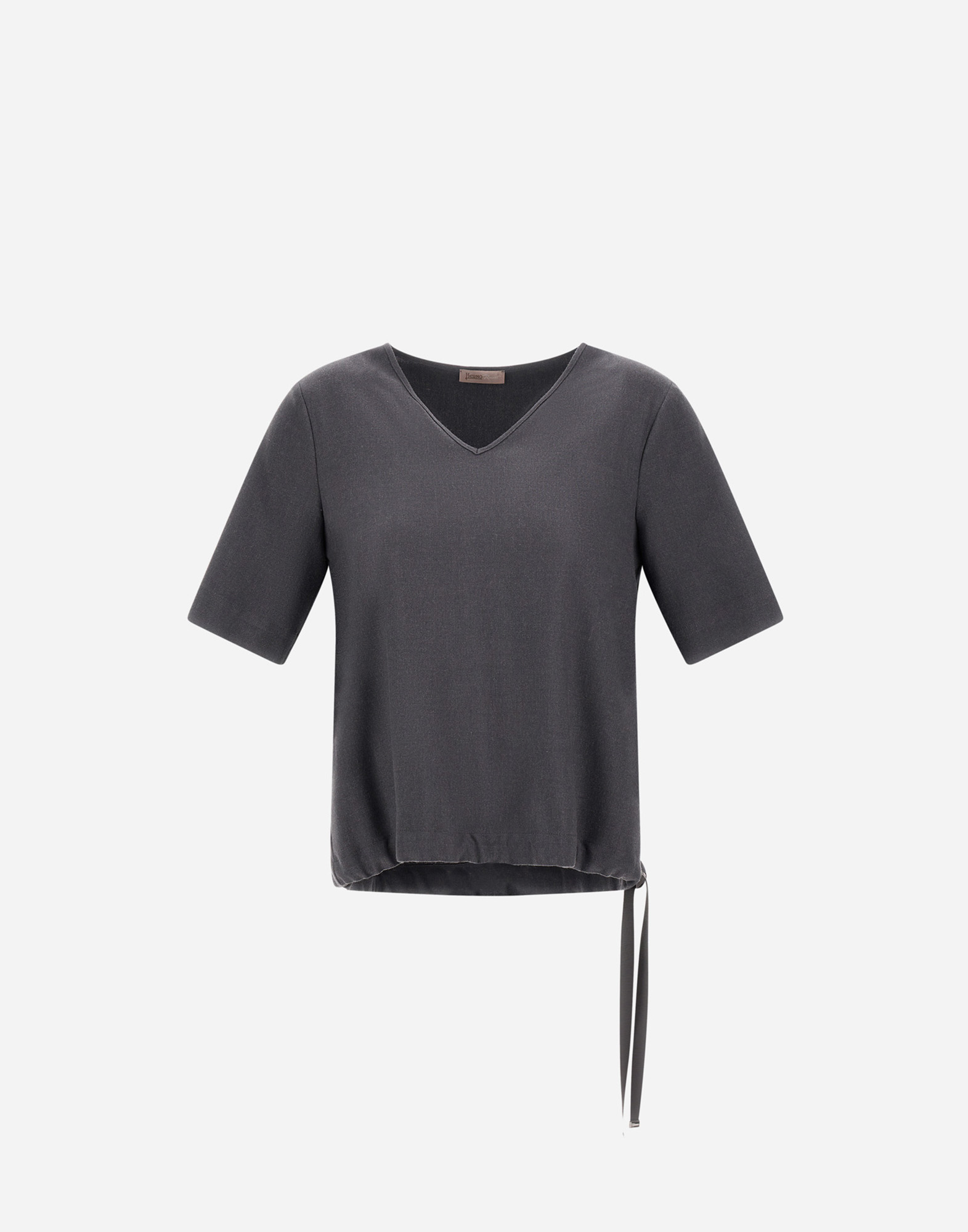 Herno Resort T-shirt In Melange Flannel In Gray