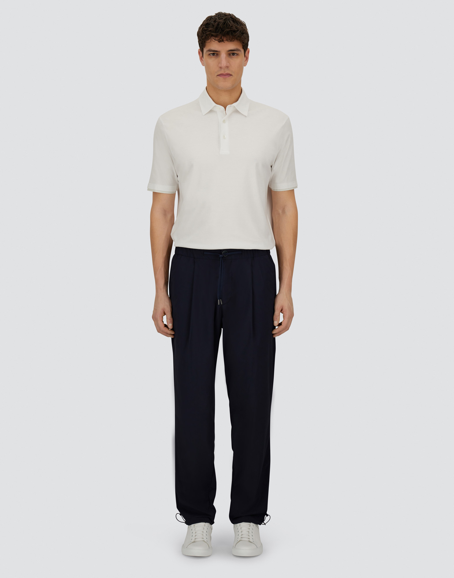 Herno Resort Trousers In Light Nylon Stretch In Blue