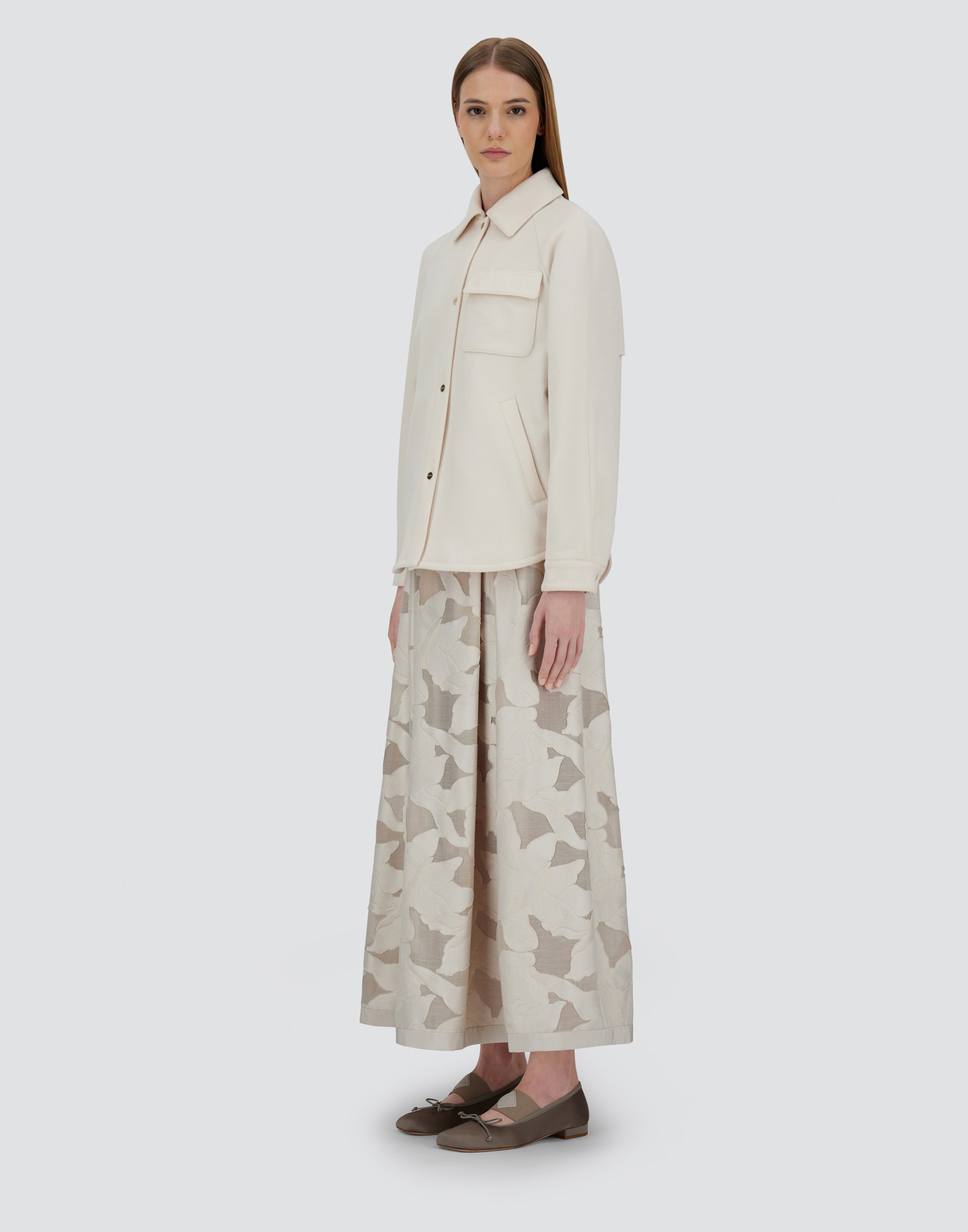 Herno Last Cold Wool Shacket In Cream