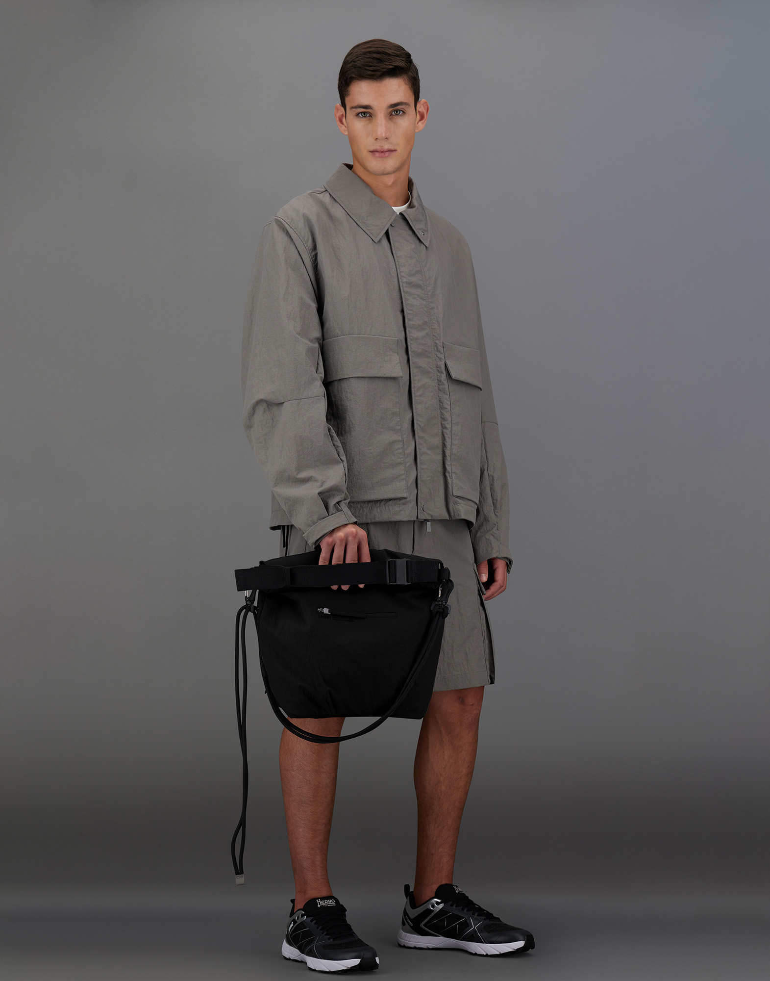 Herno Laminar Bag In Tech-crinkle In Black
