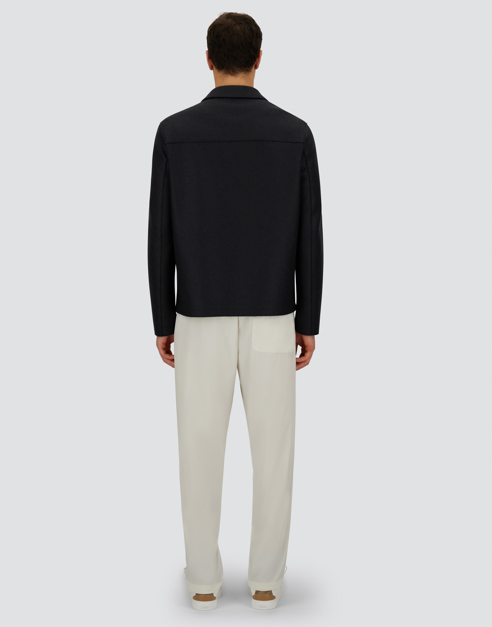 Herno Resort Shacket In Felted Wool In Blue