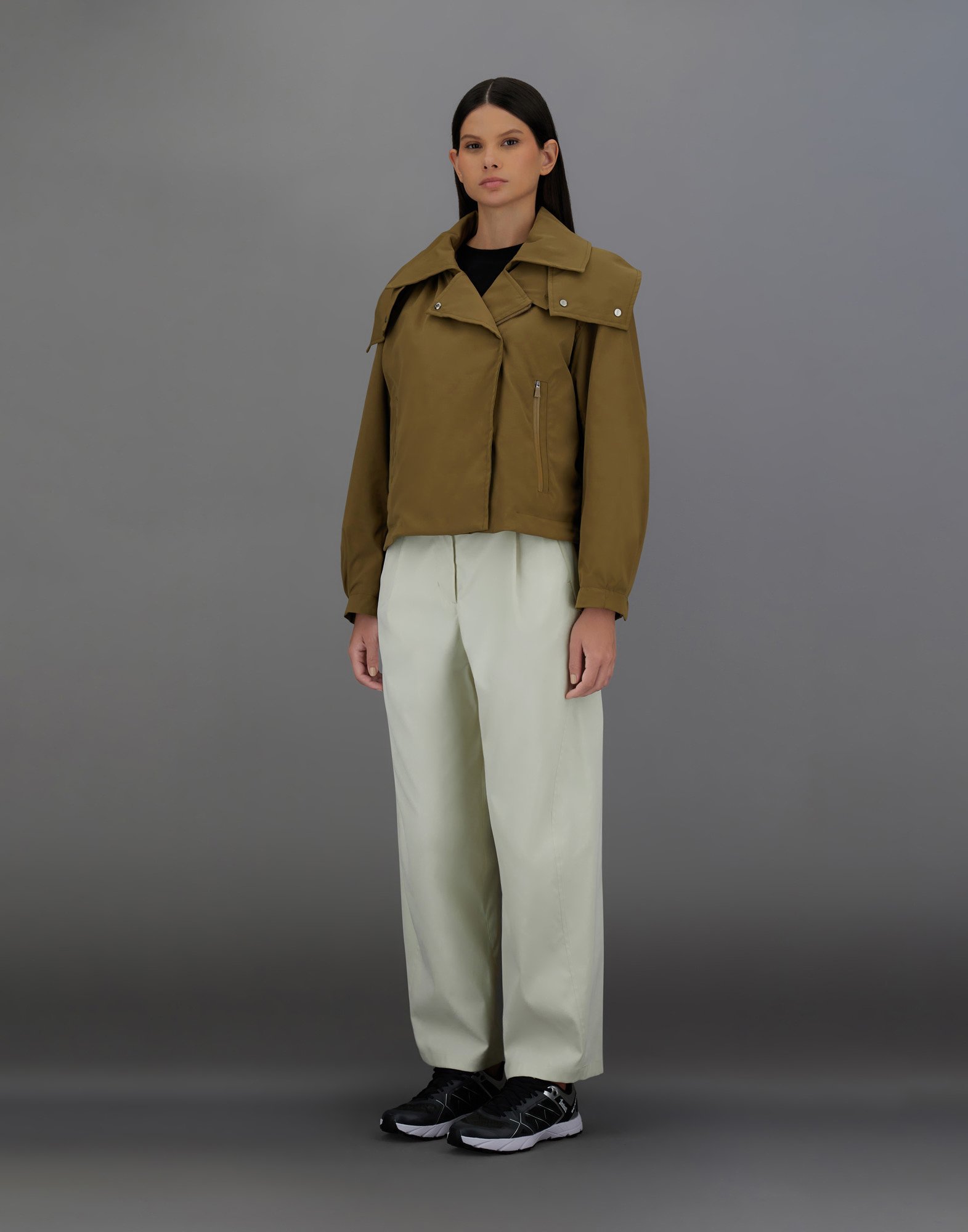 Herno Laminar Biker Jacket In Organic-tech Feel In Light Brown