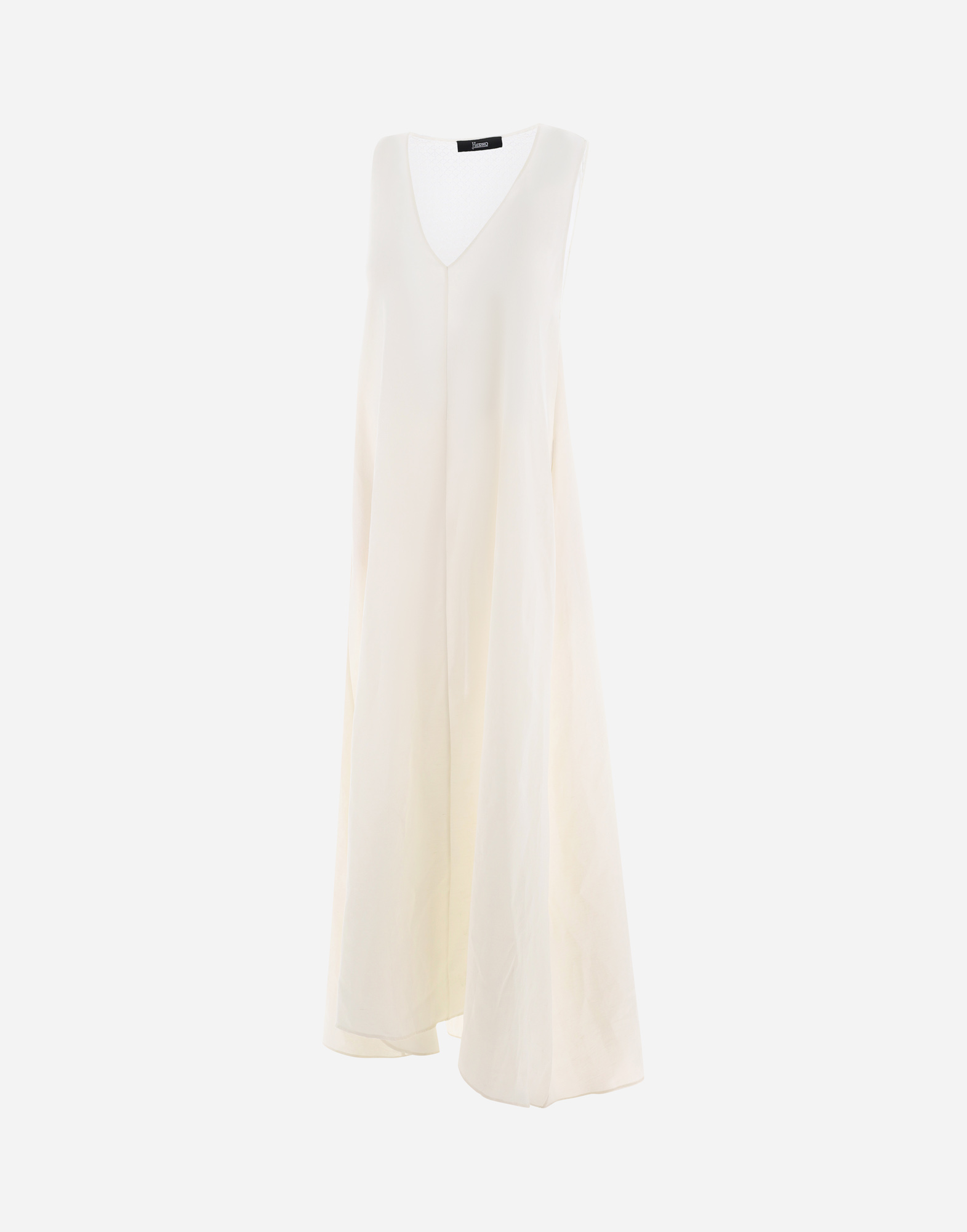 Herno Light Viscose And Spring Lace Dress In White