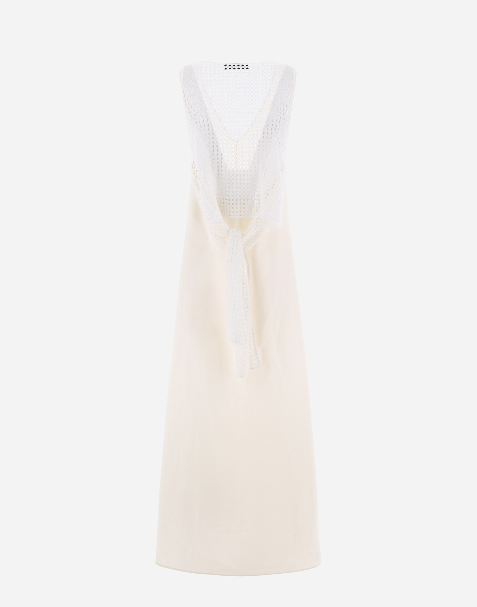 Herno Light Viscose And Spring Lace Dress In White