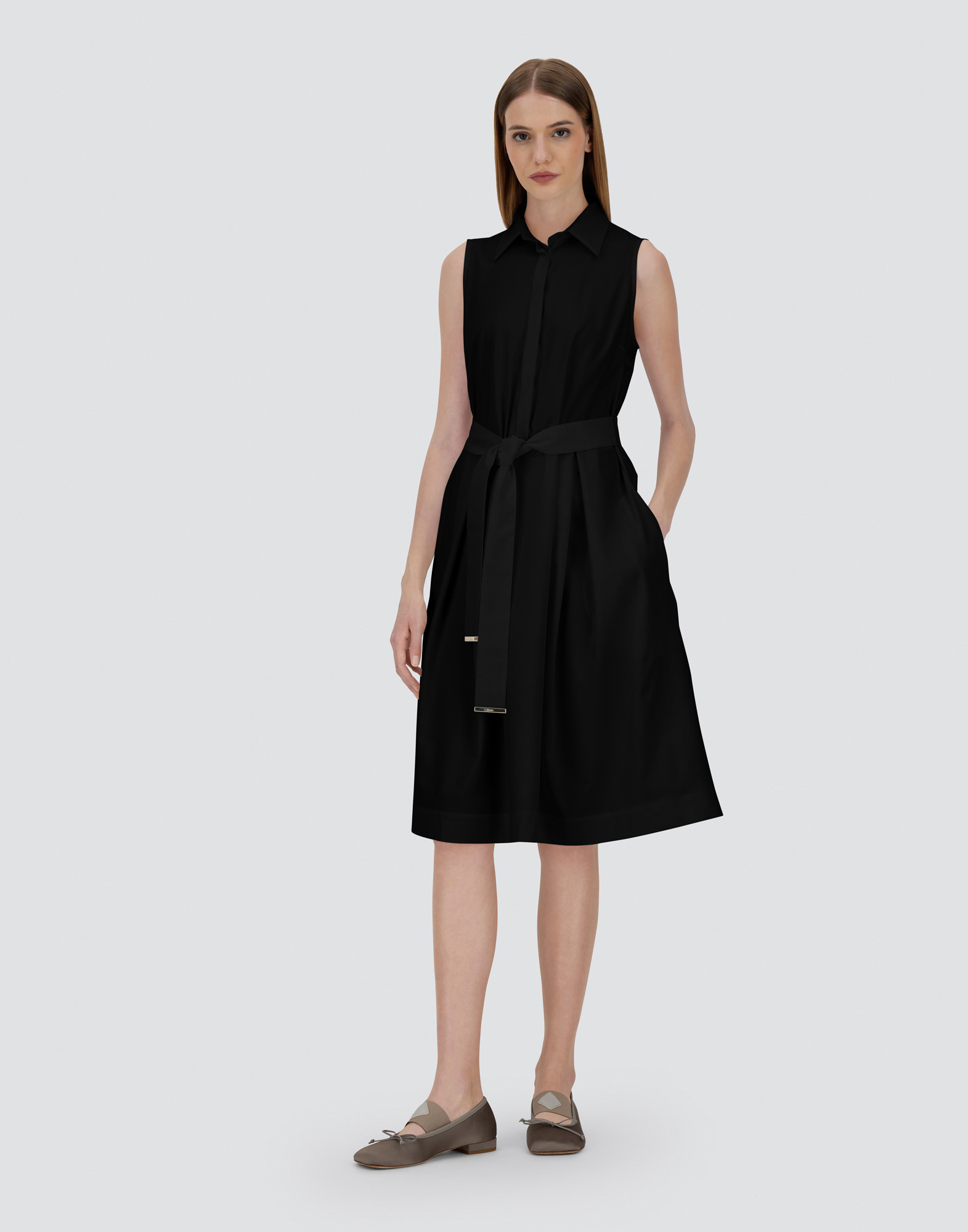 Herno Dress In Structured Nylon In Black