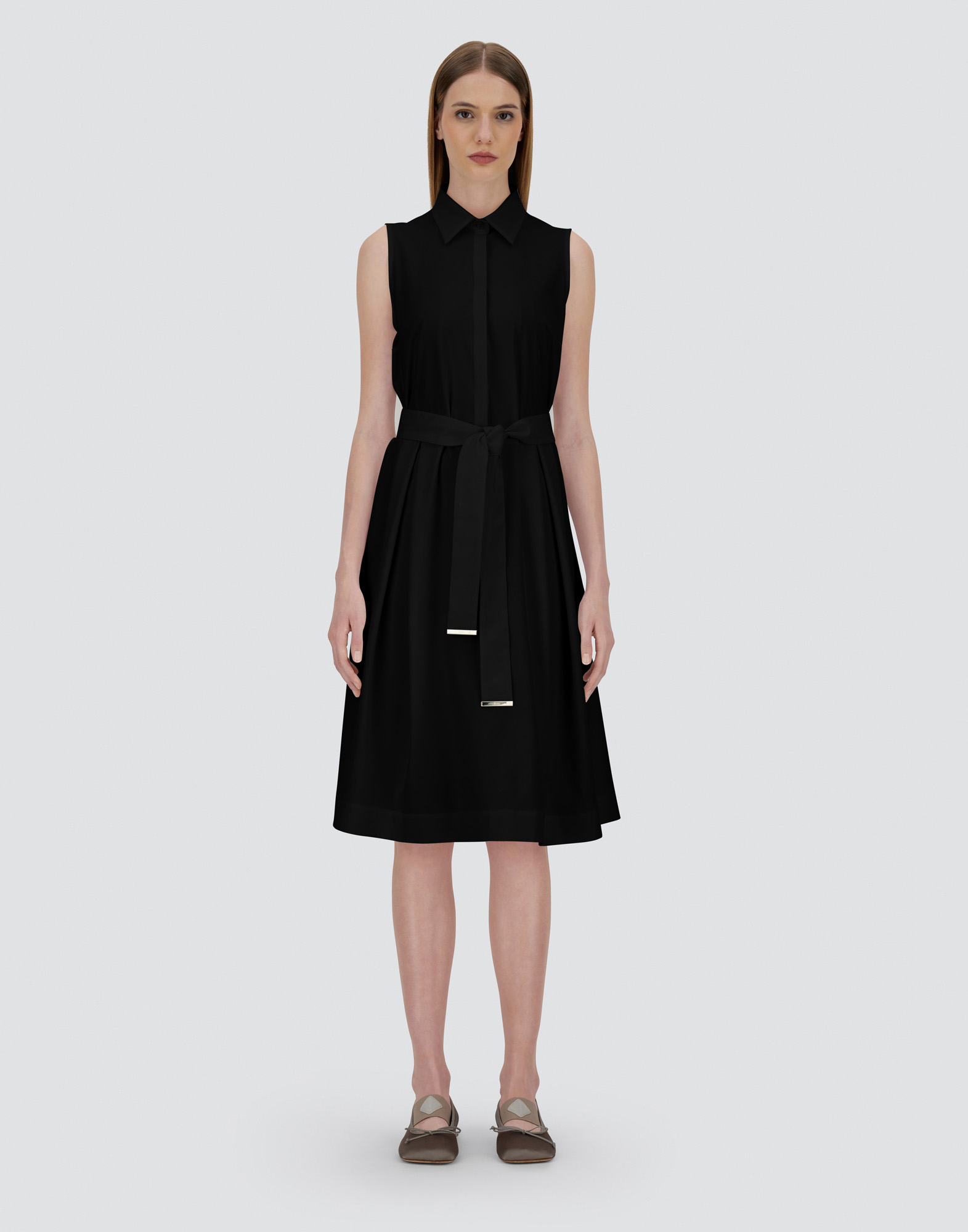 Herno Dress In Structured Nylon In Black