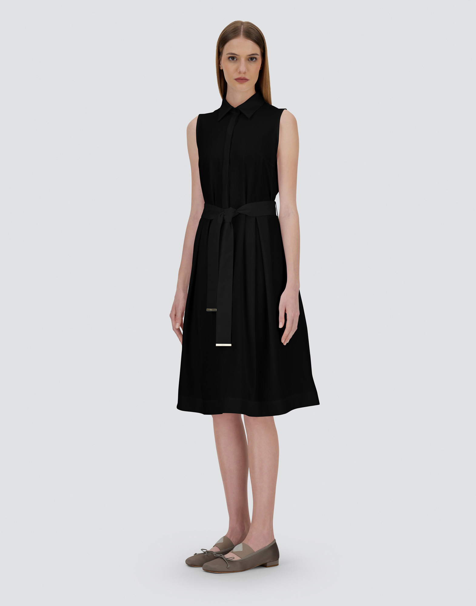 Herno Dress In Structured Nylon In Black