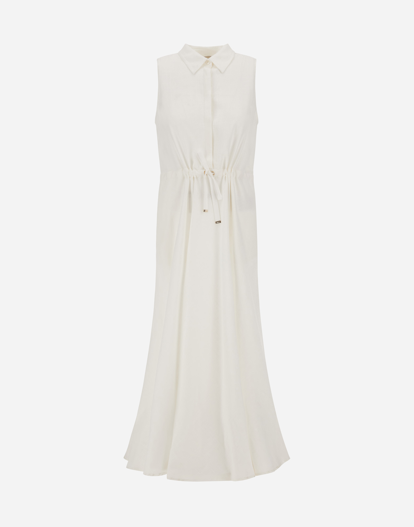 Herno Drawstring Waist Dress In White