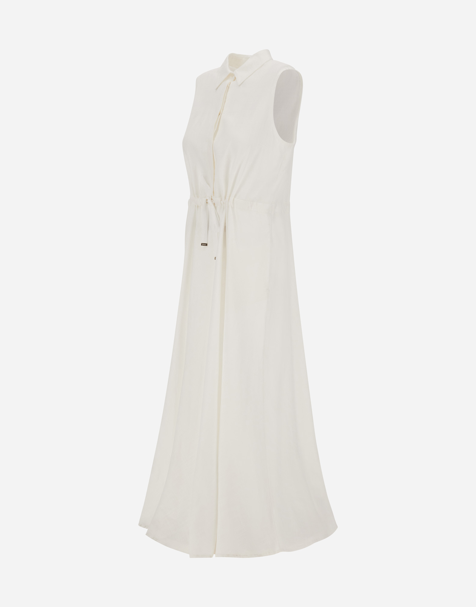 Herno Drawstring Waist Dress In White