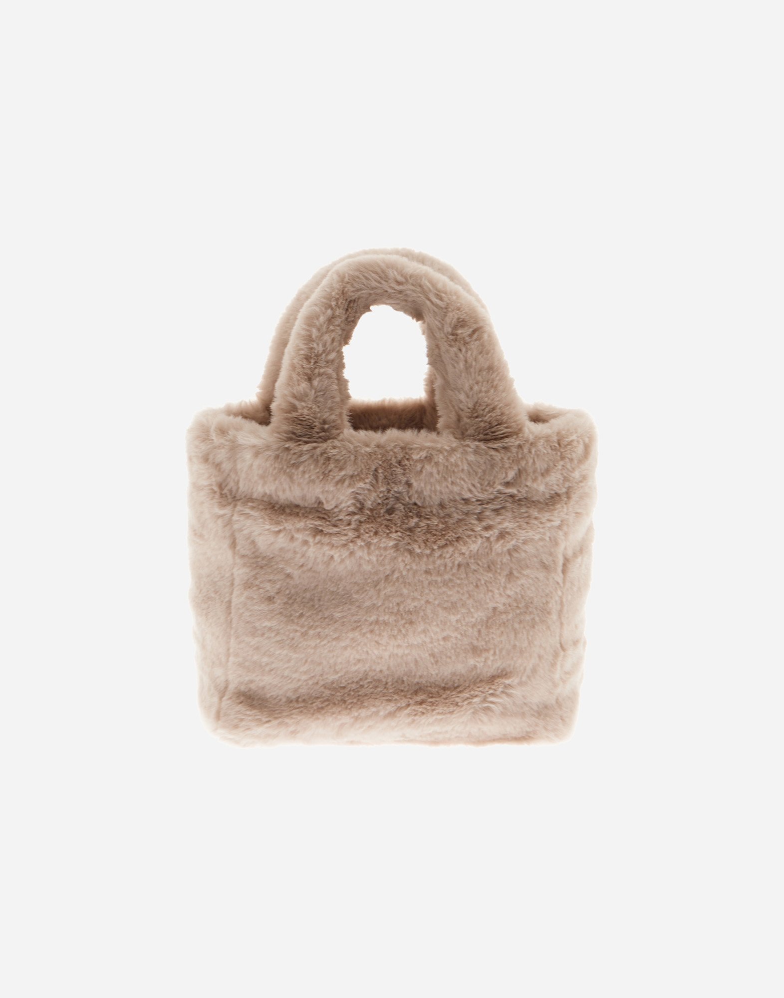 Herno Bag In Soft Alternative Fur And Nylon Chamonix In White
