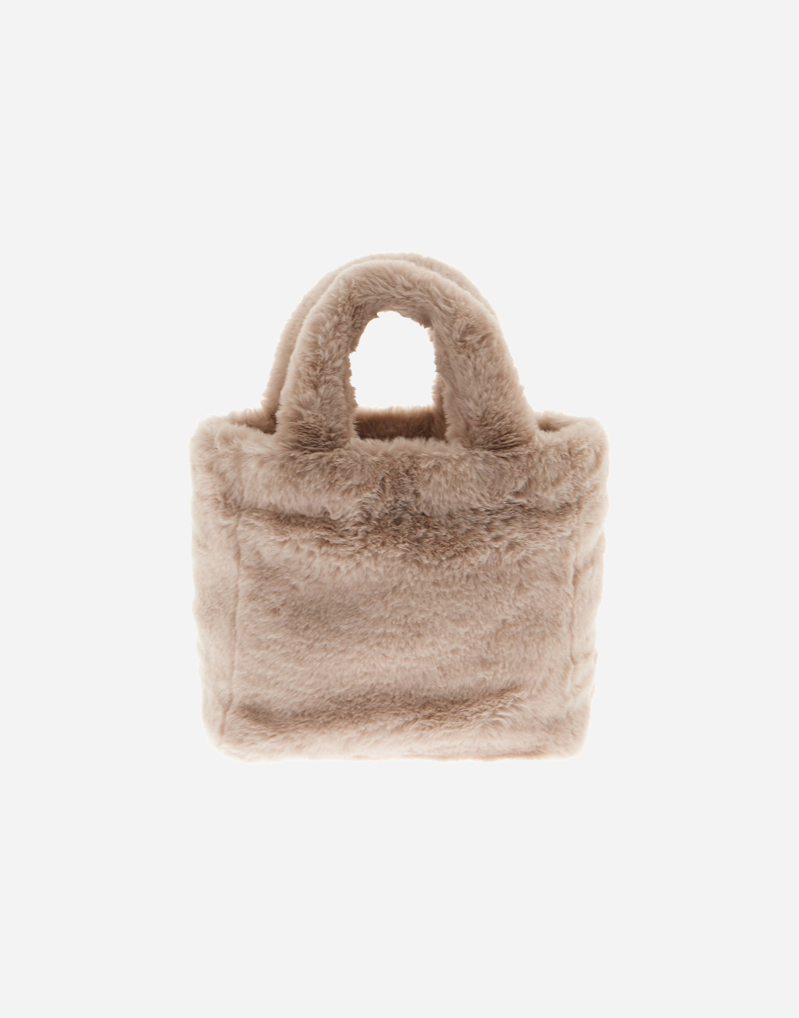 Herno Bag In Soft Alternative Fur And Nylon Chamonix In White