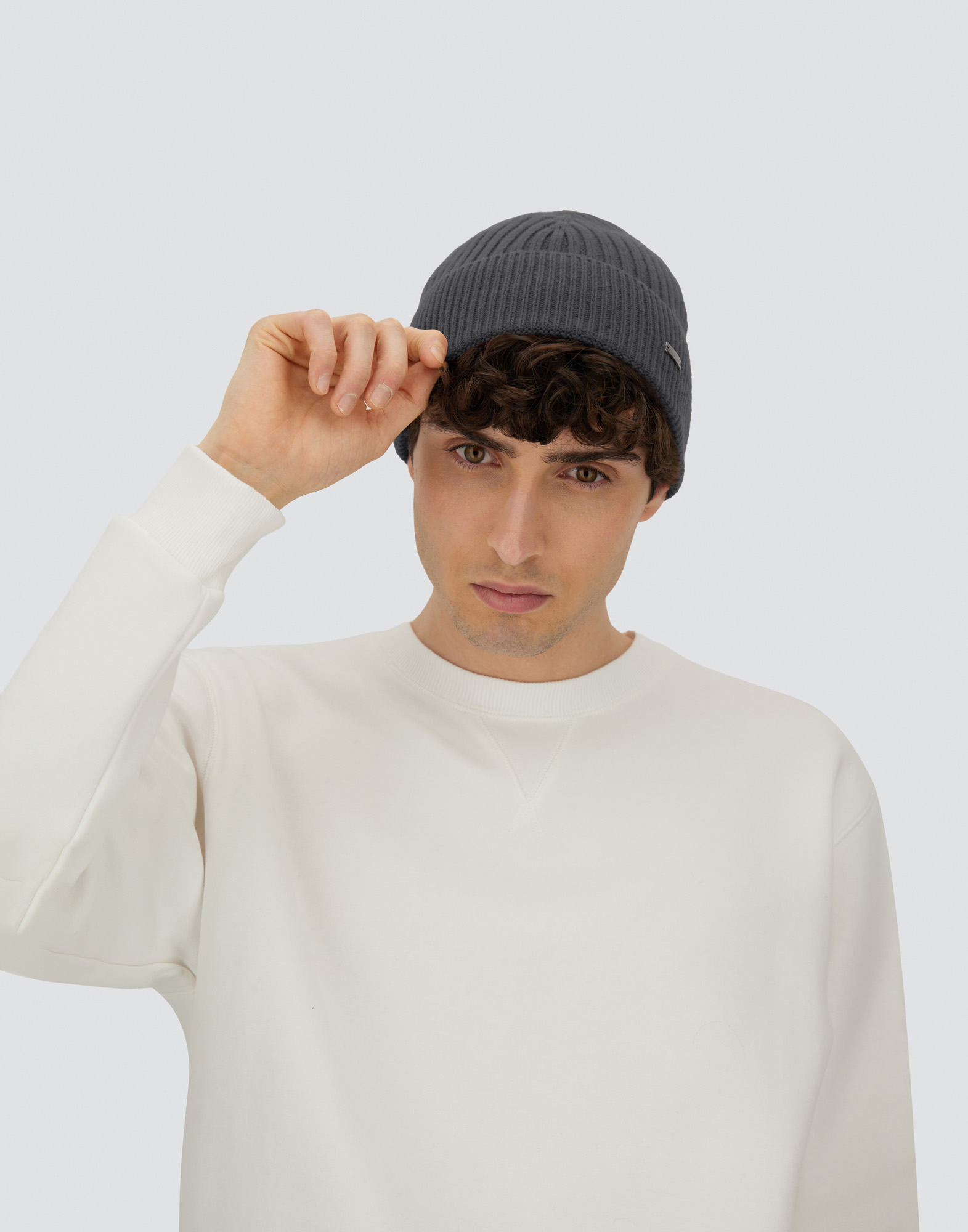 Herno Beanie In Double Rib Wool In Gold
