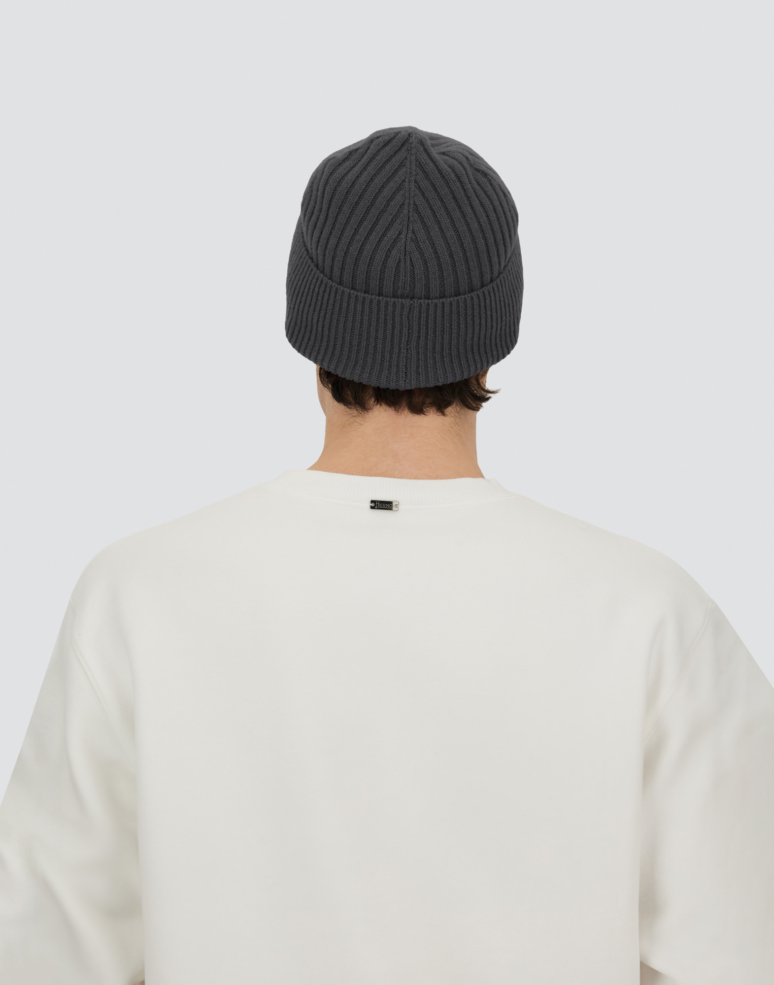 Herno Beanie In Double Rib Wool In Gold