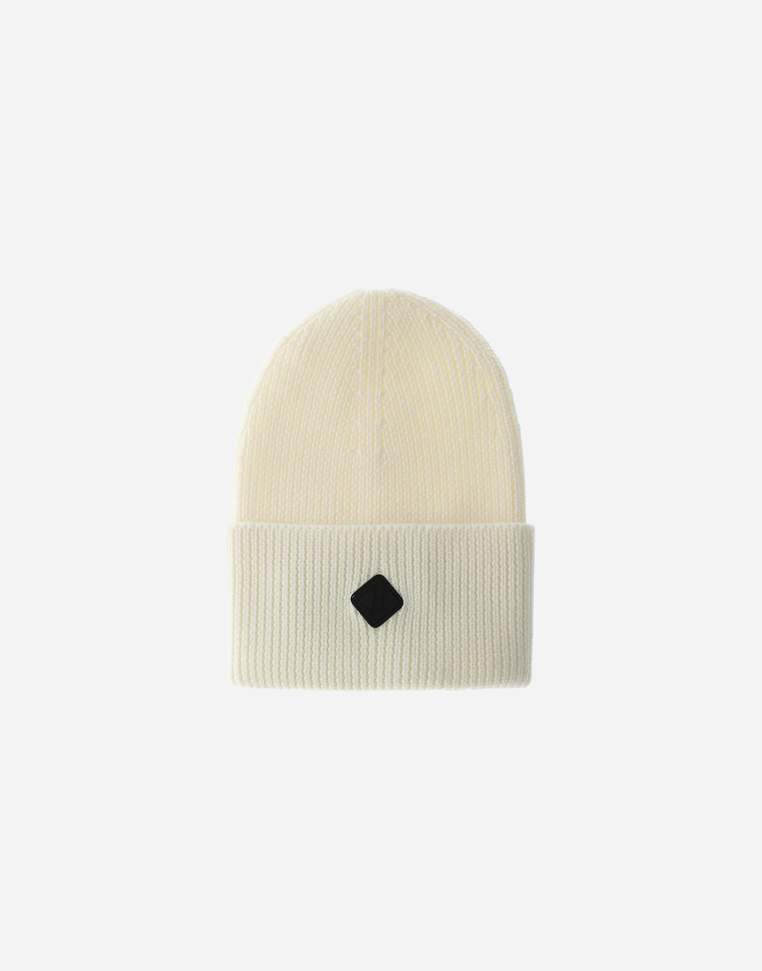 Herno Beanie In Ribbed Merino Wool In White