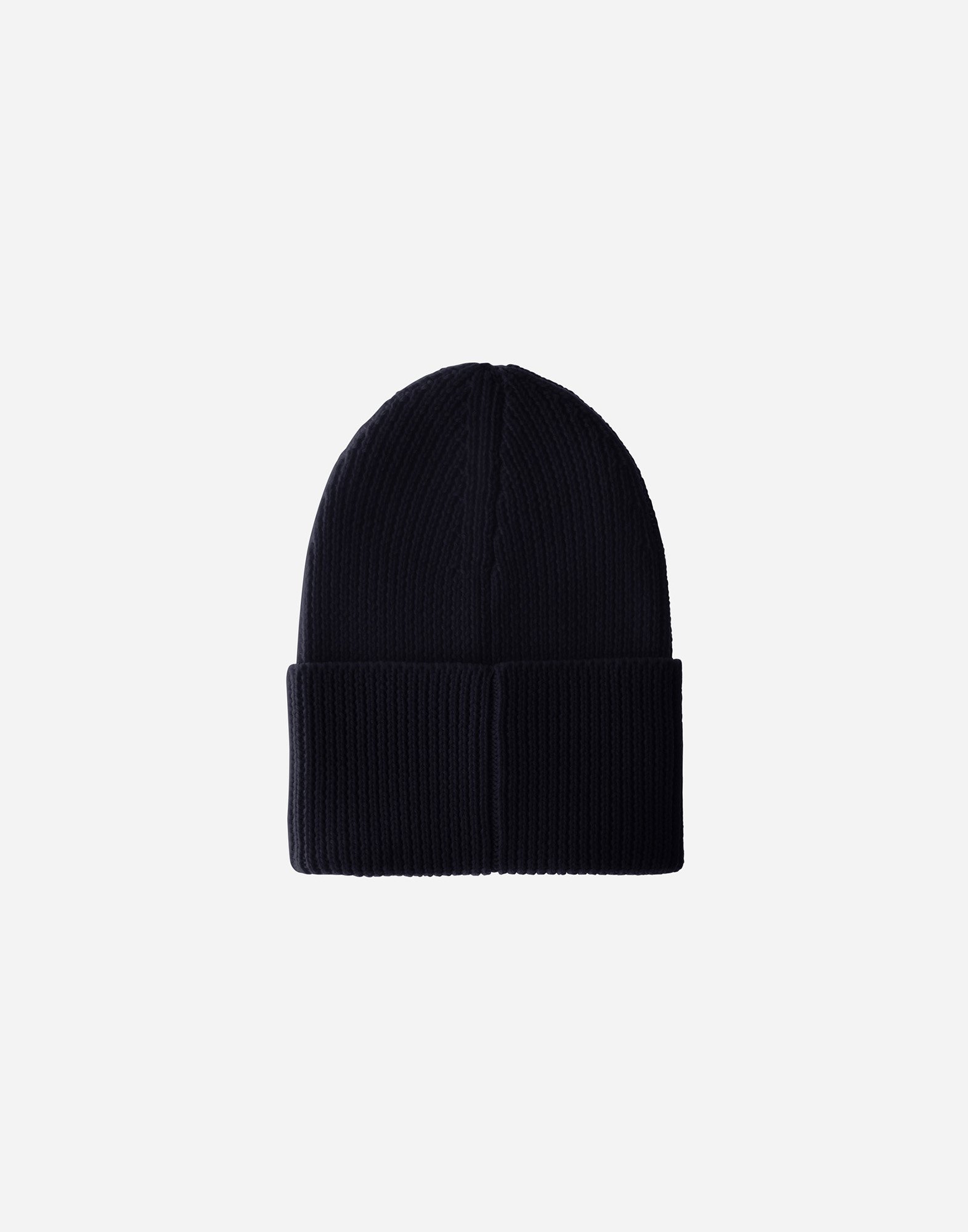 Herno Beanie In Ribbed Merino Wool In Black