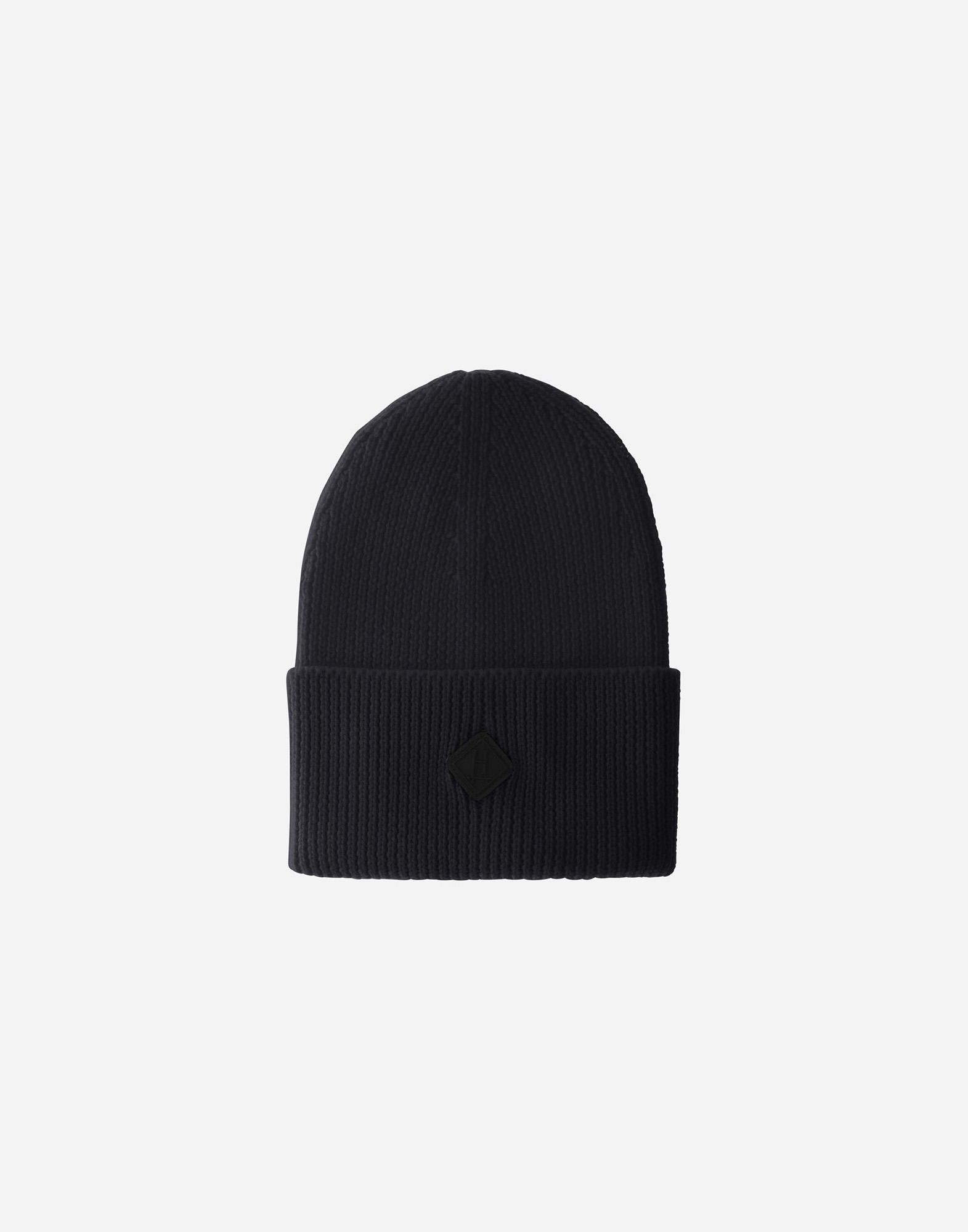 Herno Beanie In Ribbed Merino Wool In Black