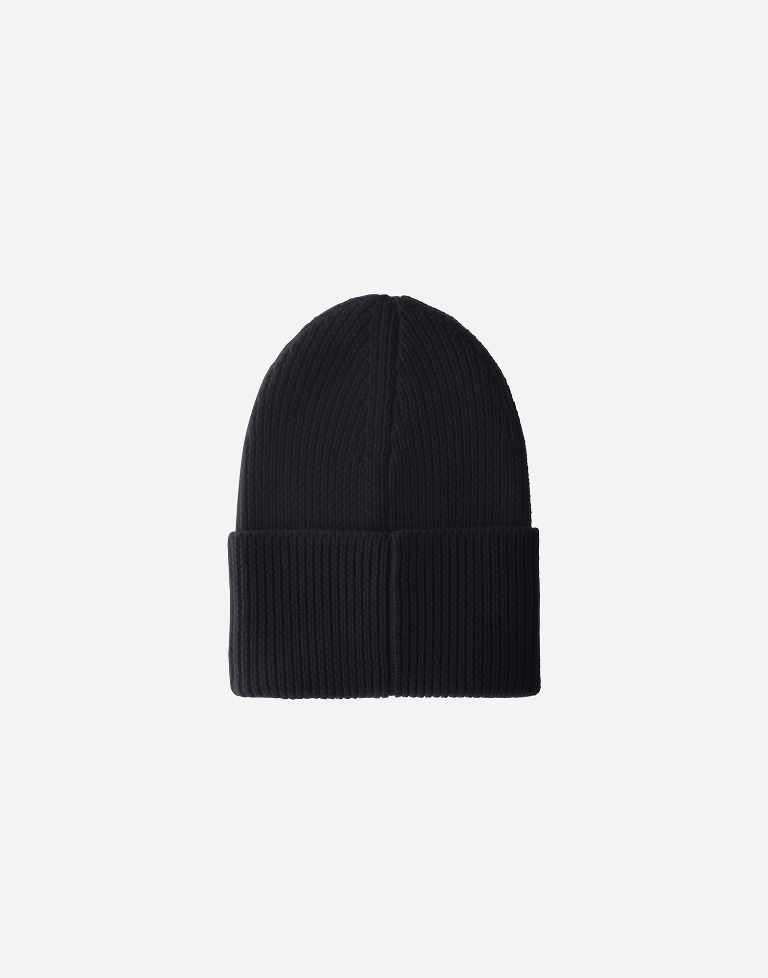 Herno Beanie In Ribbed Merino Wool In Black