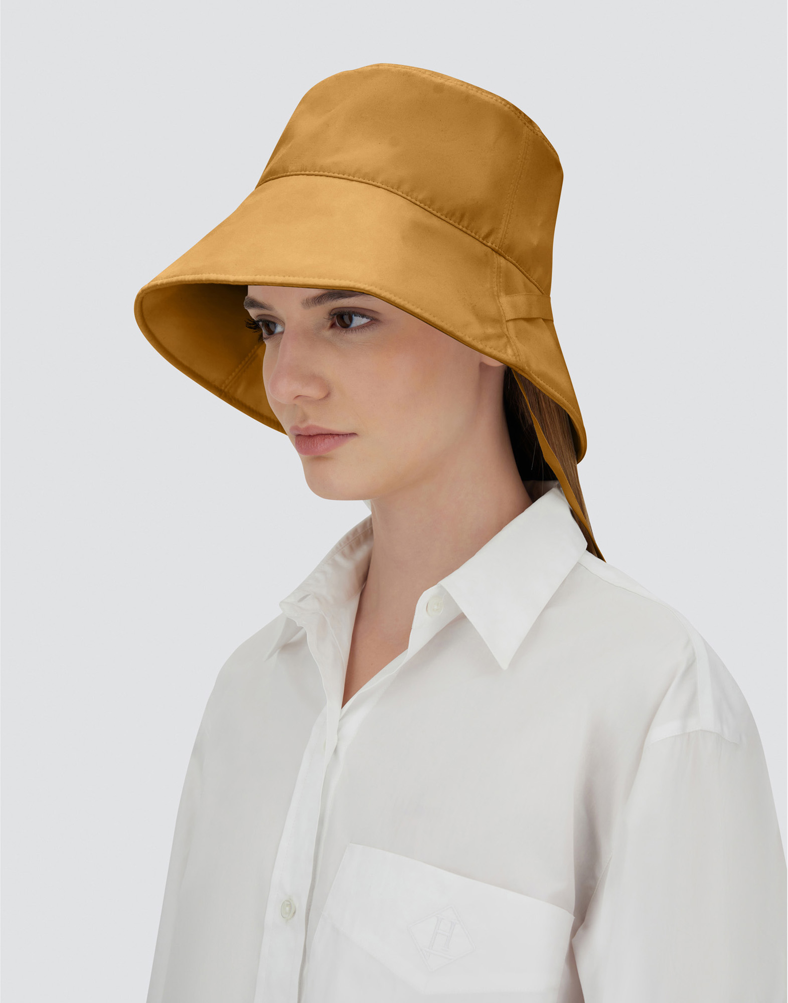 Herno New Techno Taffeta Hat In Camel