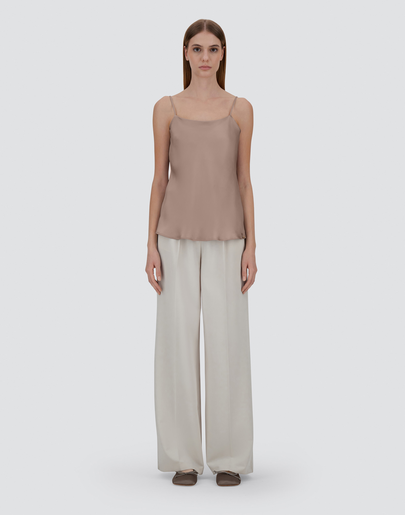 Herno Satin Top In Dove Grey