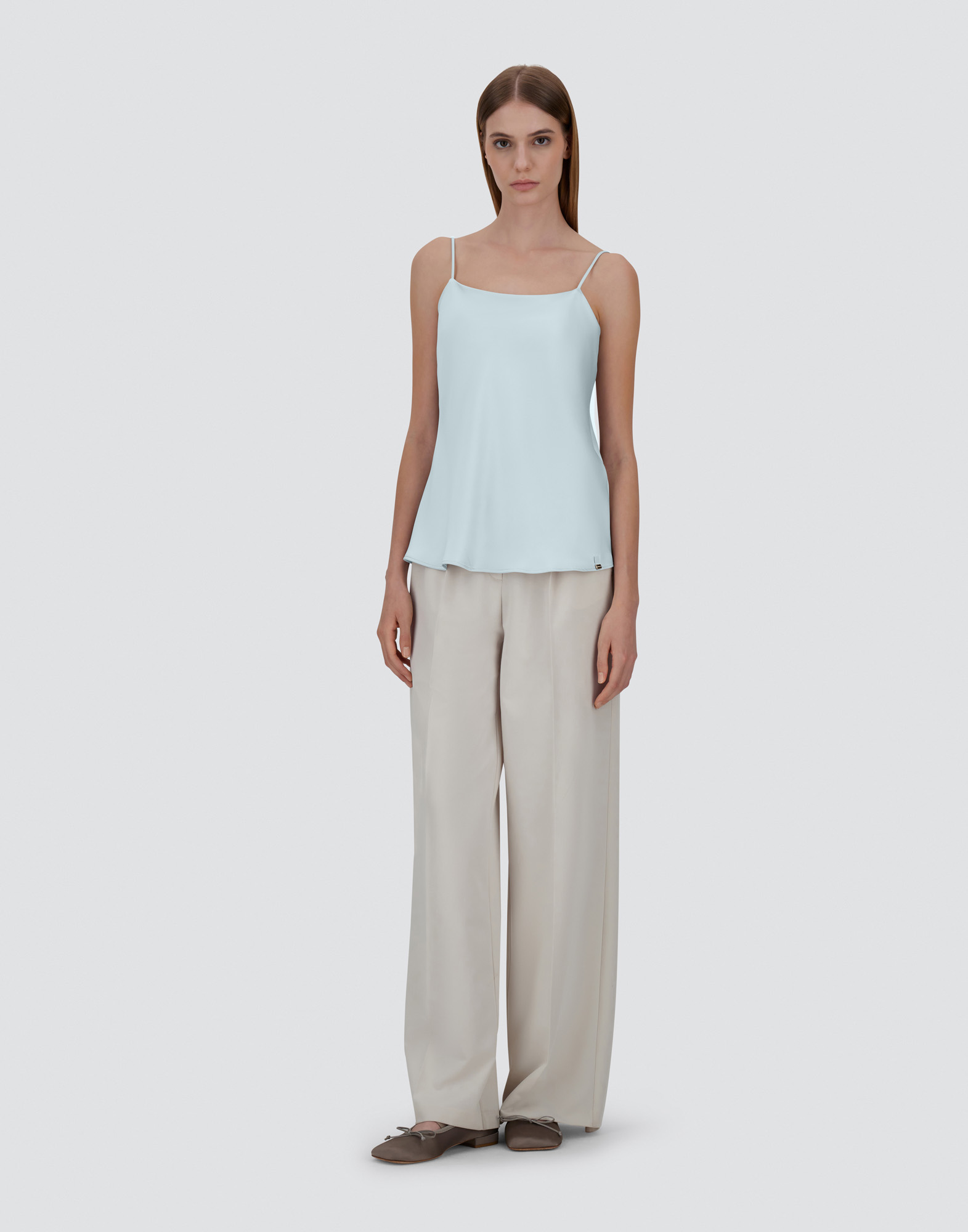 Herno Embossed Tank With Flared Hem In Light Blue