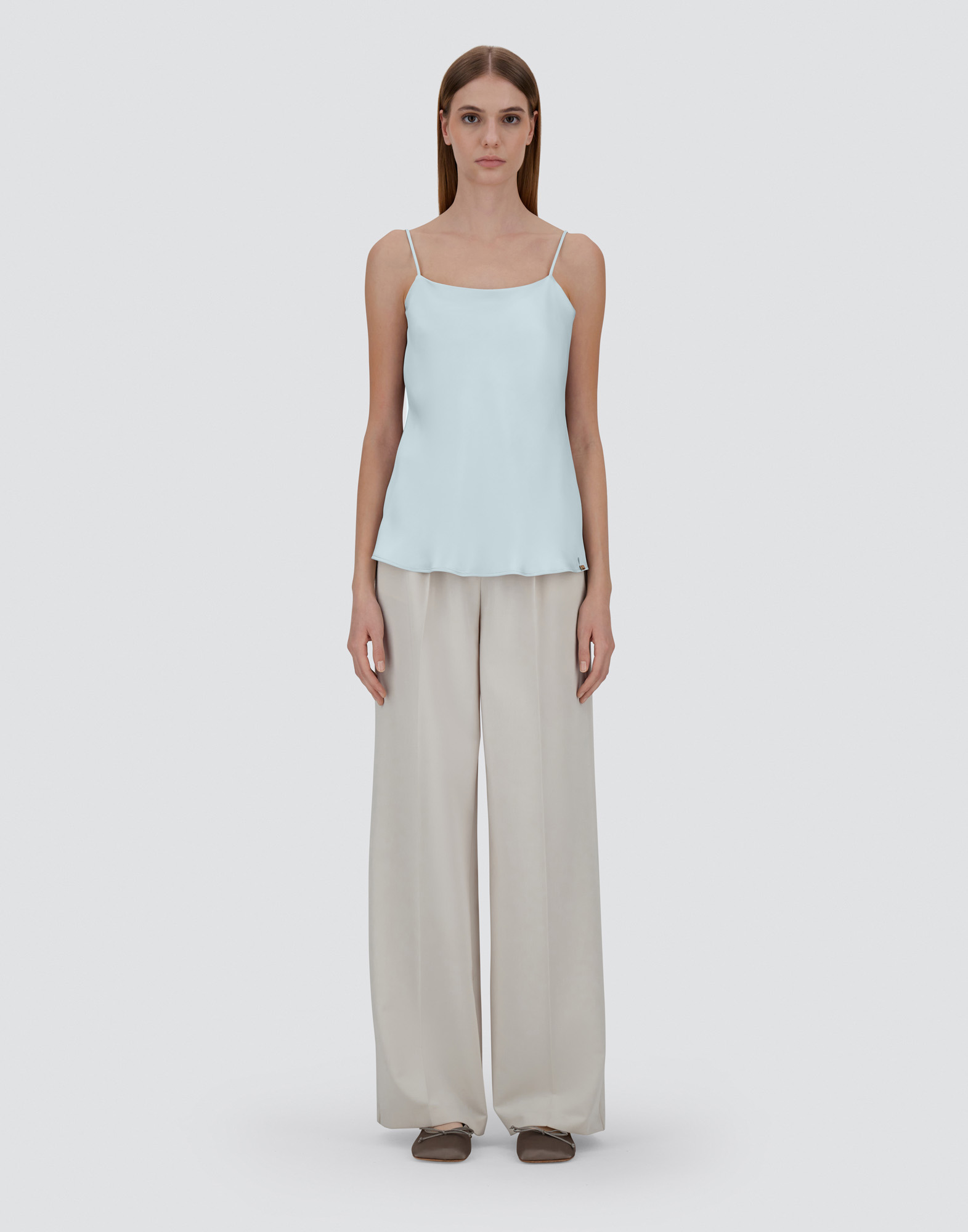 Herno Embossed Tank With Flared Hem In Light Blue