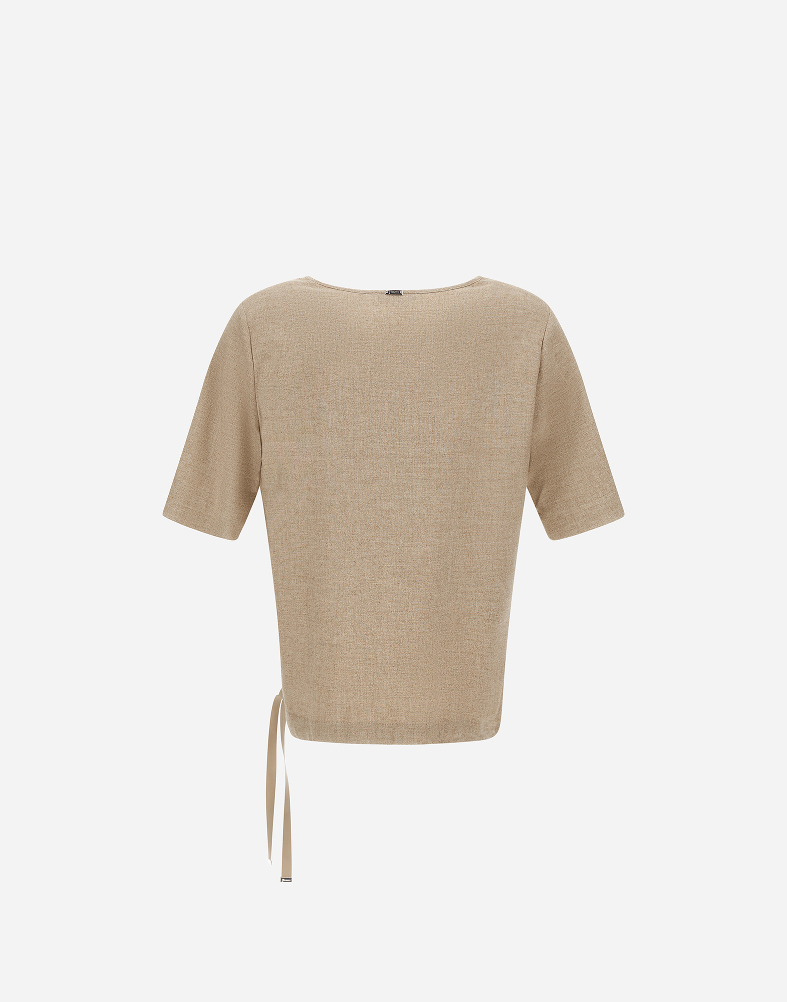 Herno Resort T-shirt In Melange Flannel In Neutral
